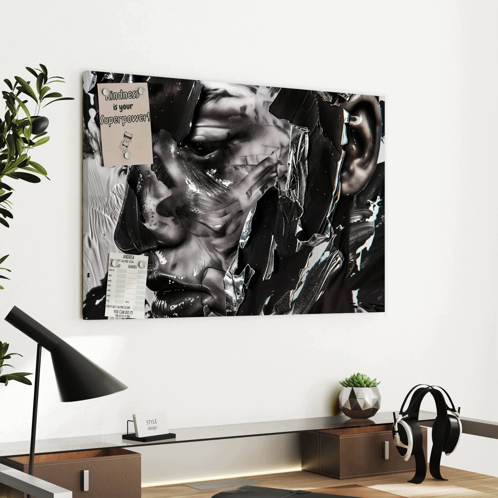Magnetická tabule – obraz na zeď Abstraktní portrét | 60 × 40 cm
