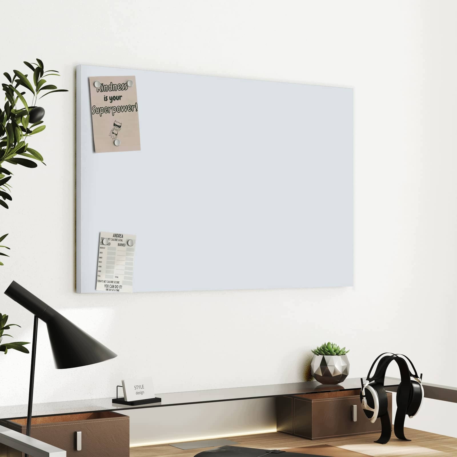 Magnetická tabule – obraz na zeď Světlošedé pozadí | 60 × 40 cm