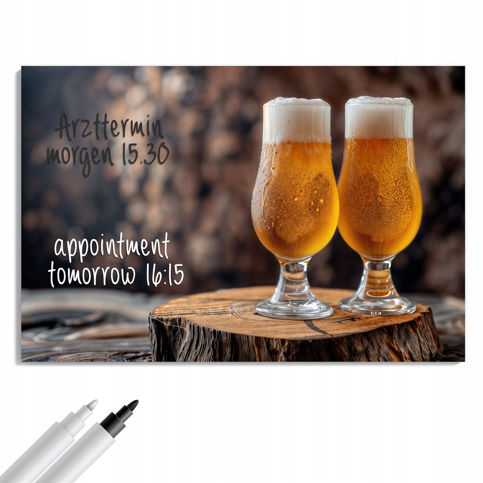 Magnetická tabule – obraz na zeď Pivo dřevo | 90 × 60 cm