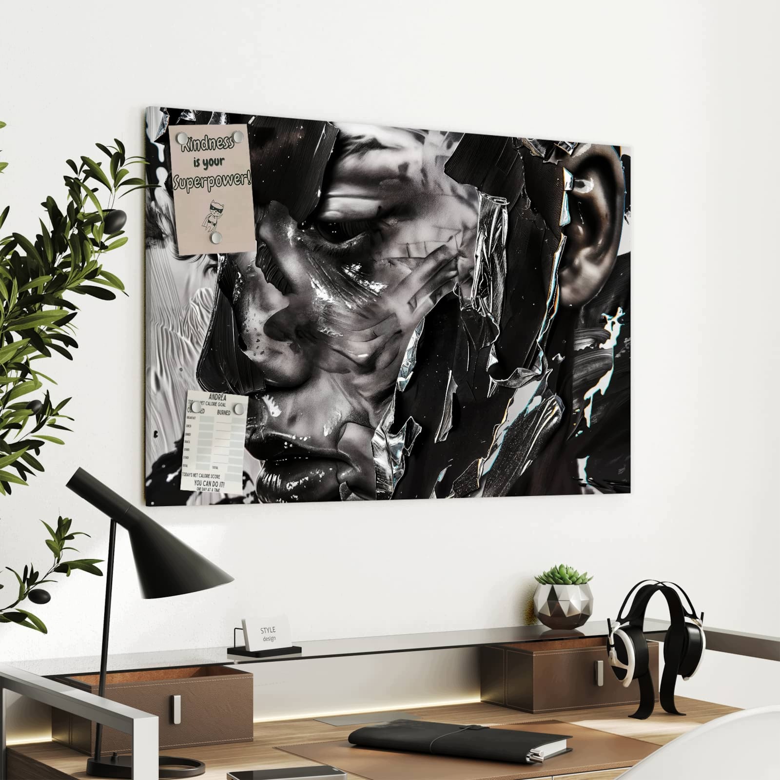 Magnetická tabule – obraz na zeď Abstraktní portrét | 90 × 60 cm
