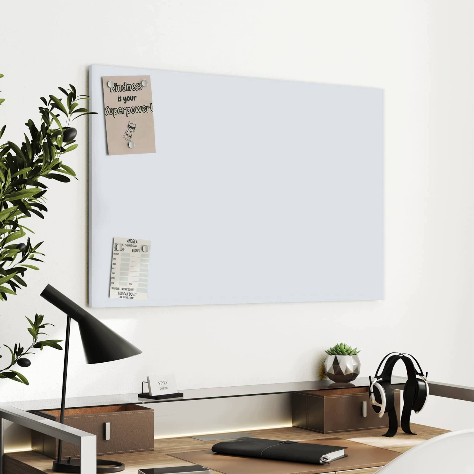 Magnetická tabule – obraz na zeď Světlošedé pozadí | 90 × 60 cm