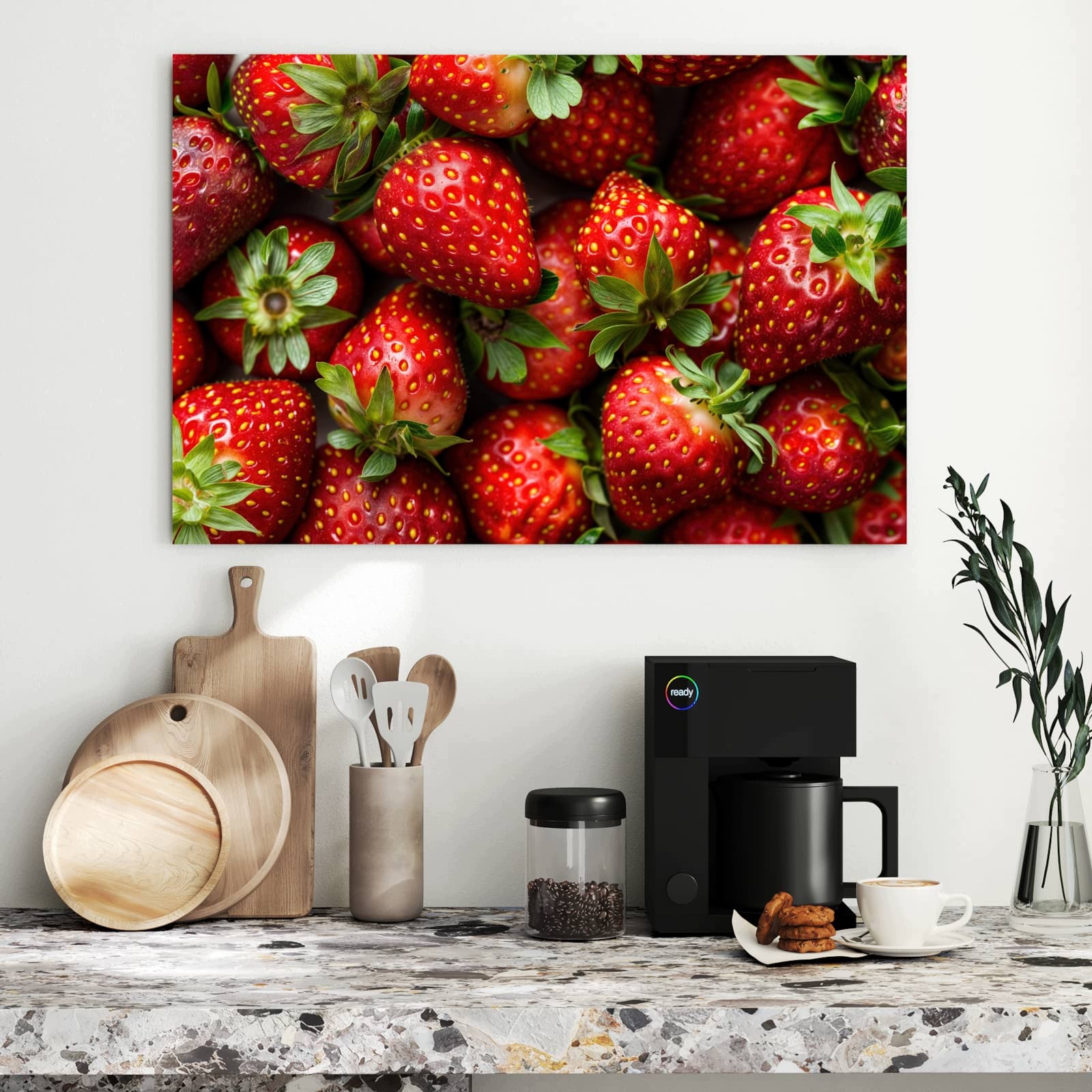 Magnetická tabule – obraz na zeď Čerstvé jahody | 90 × 60 cm