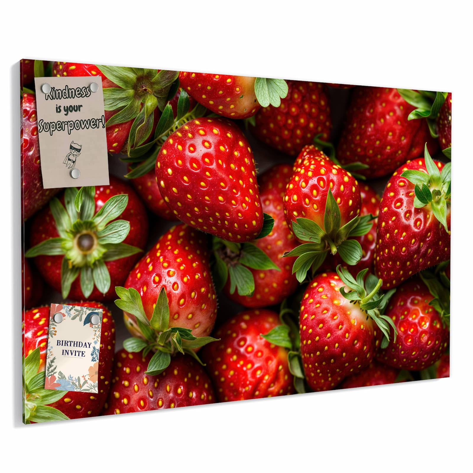 Magnetická tabule – obraz na zeď Čerstvé jahody | 90 × 60 cm