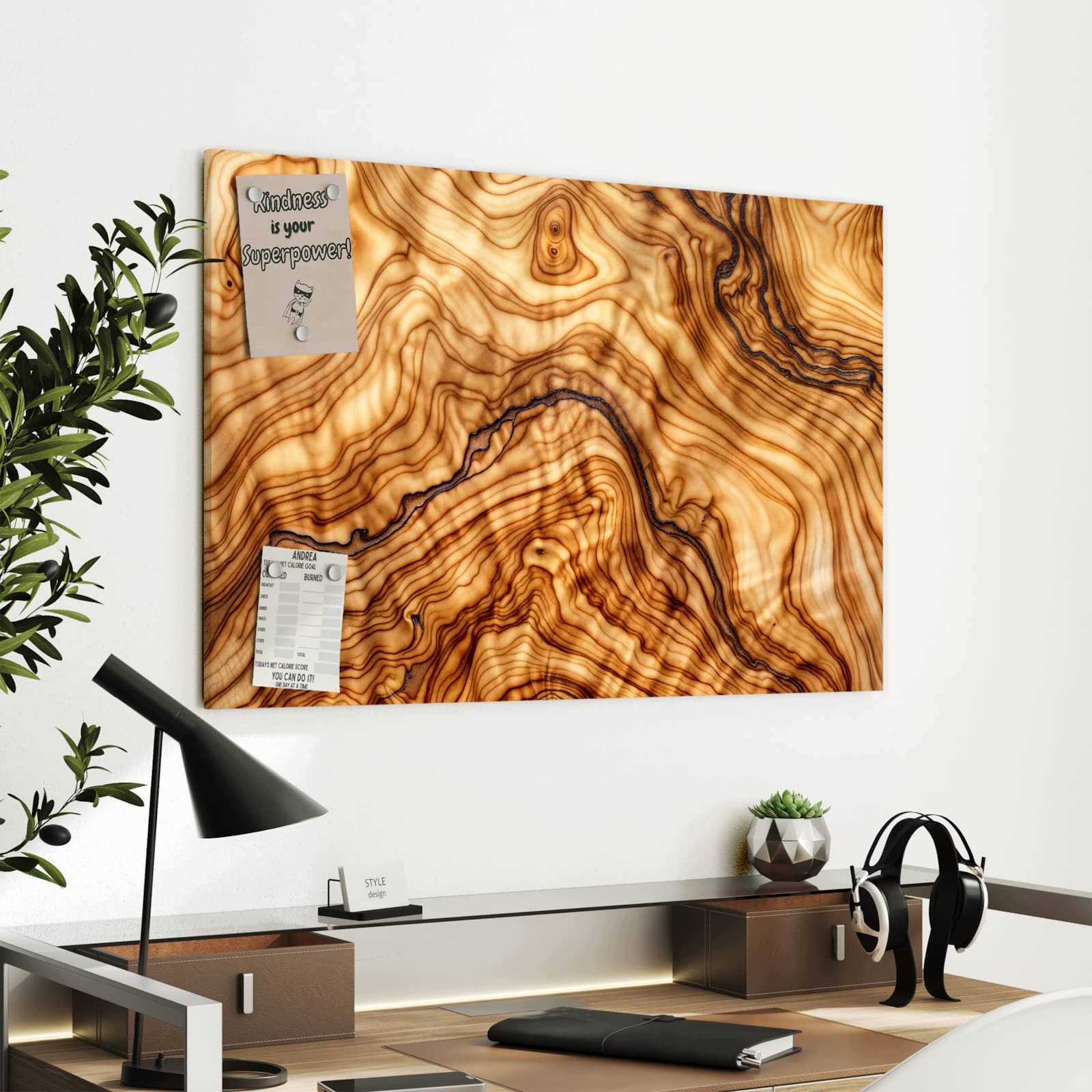 Magnetická tabule – obraz na zeď Rustikální dřevo | 90 × 60 cm