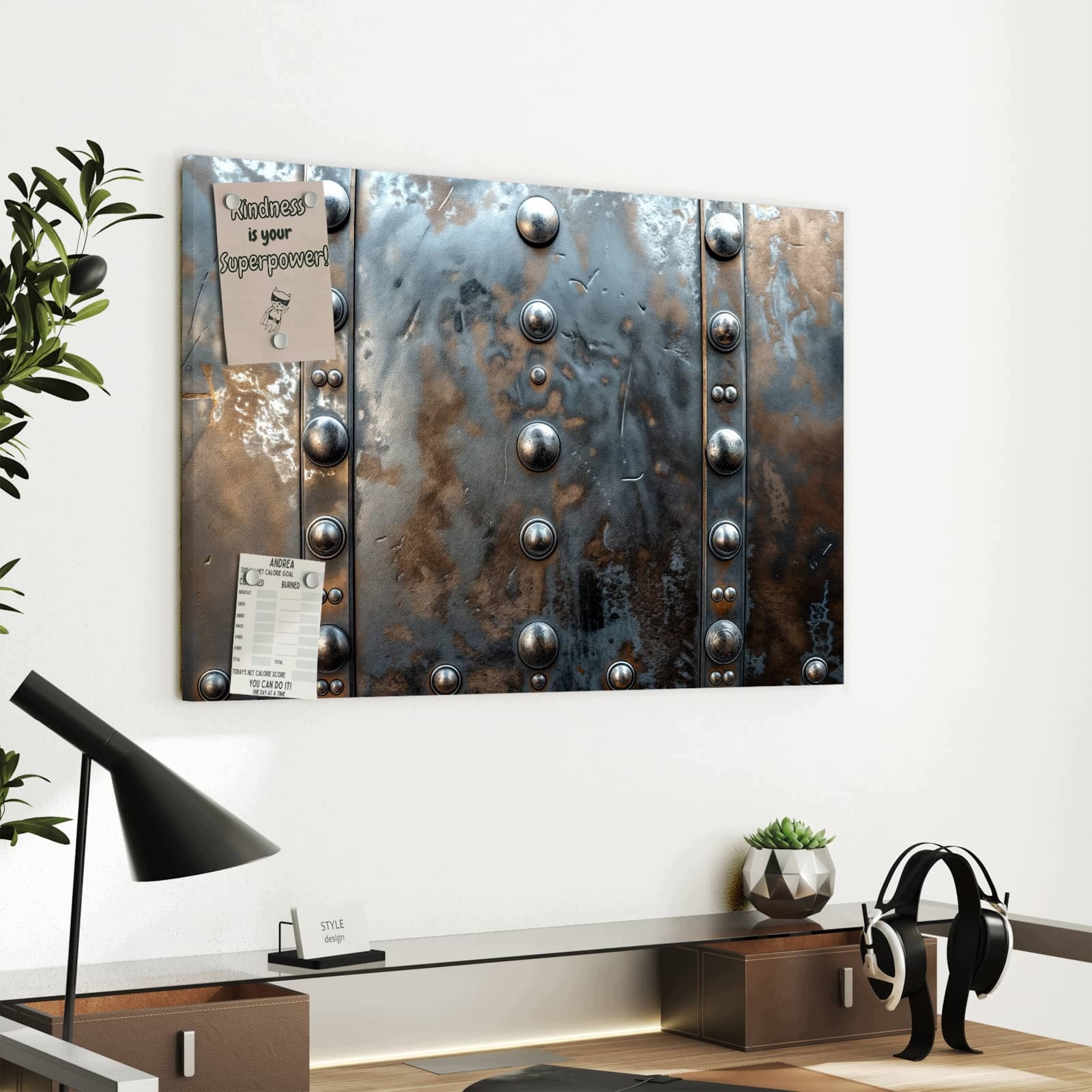 Magnetická tabule – obraz na zeď Struktura kovu | 60 × 40 cm