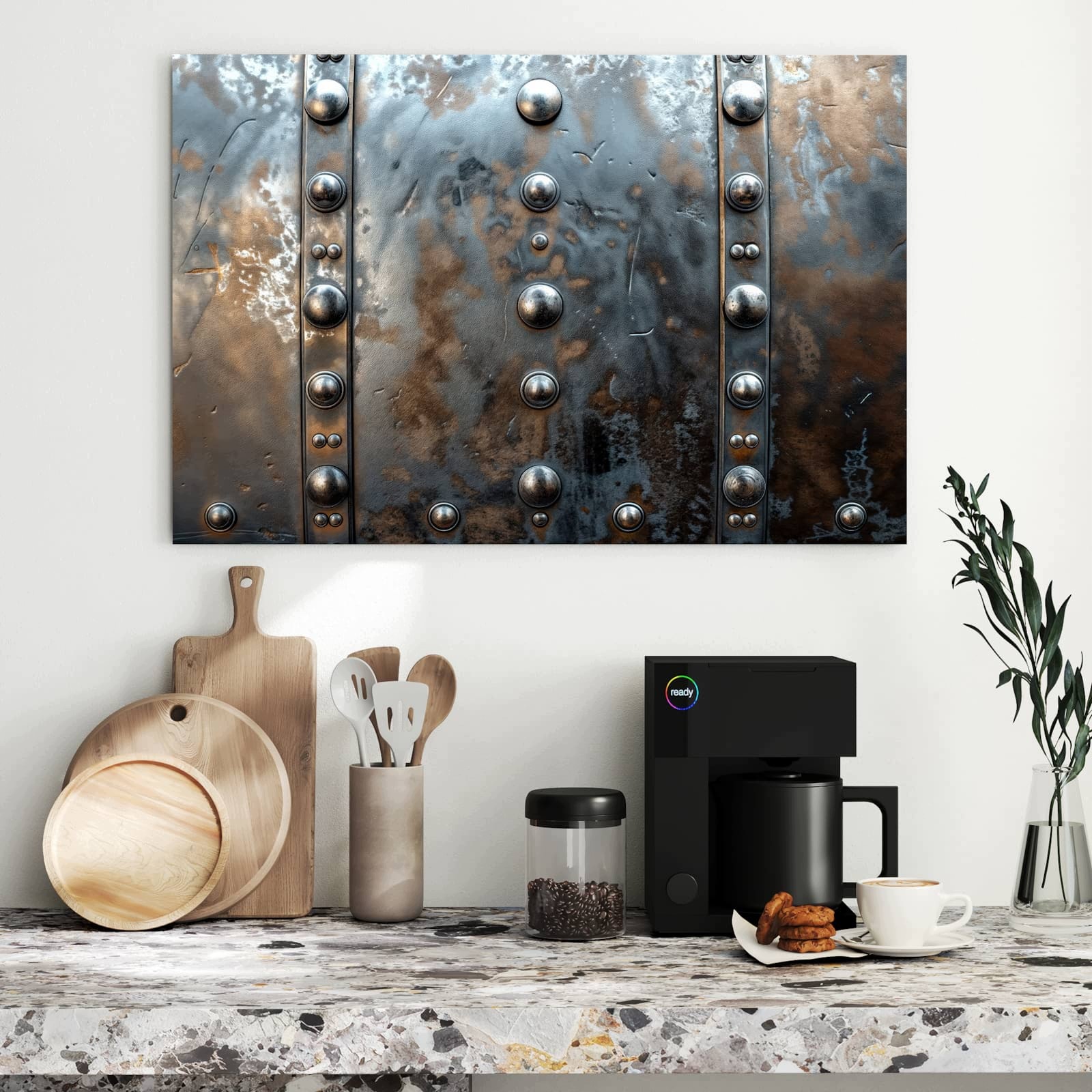 Magnetická tabule – obraz na zeď Struktura kovu | 90 × 60 cm