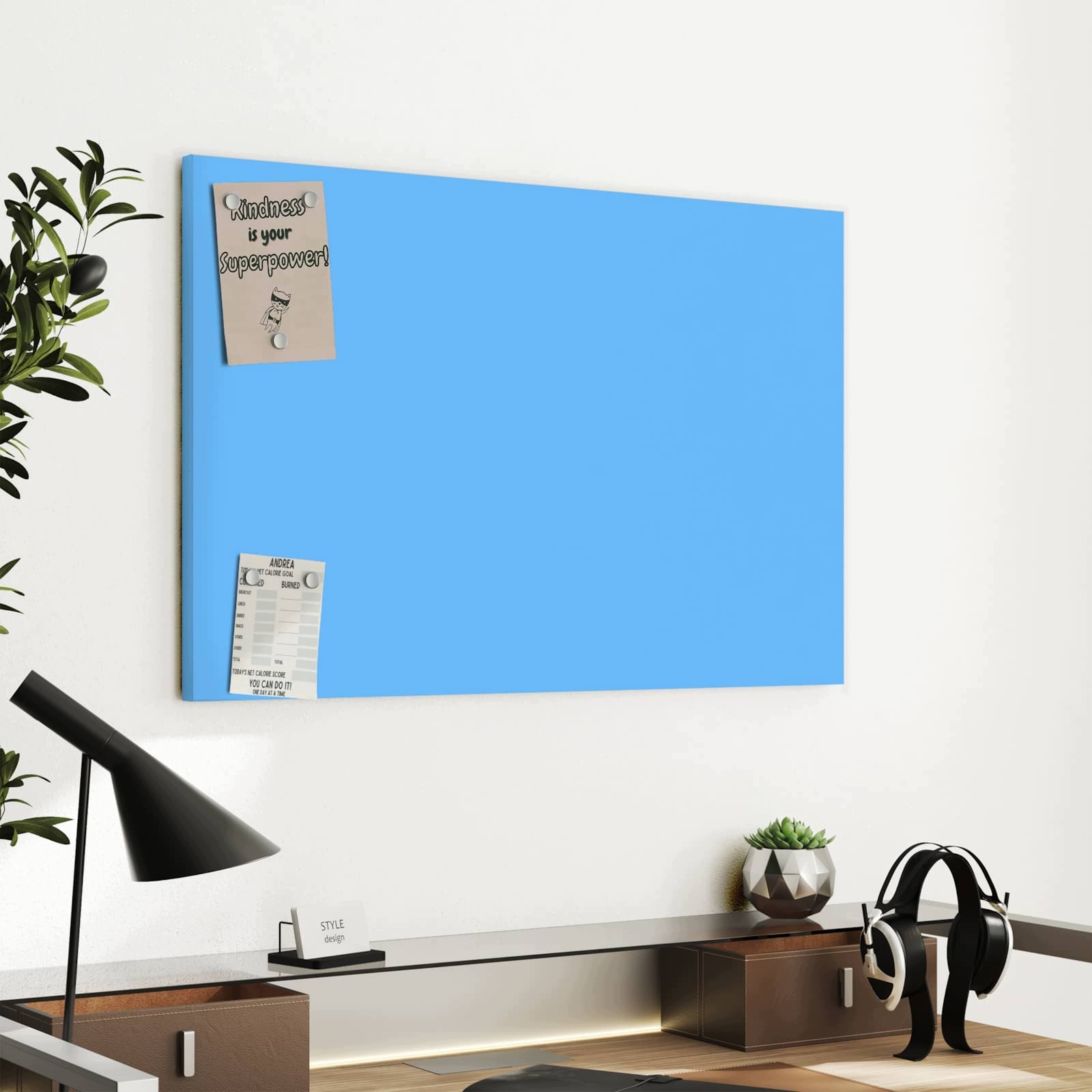 Magnetická tabule – obraz na zeď Blankytně modré pozadí | 60 × 40 cm
