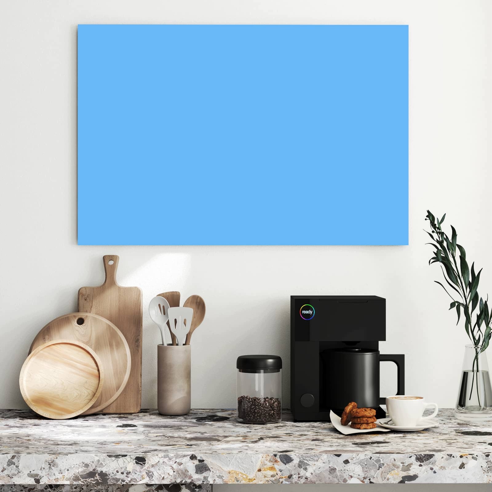 Magnetická tabule – obraz na zeď Blankytně modré pozadí | 90 × 60 cm