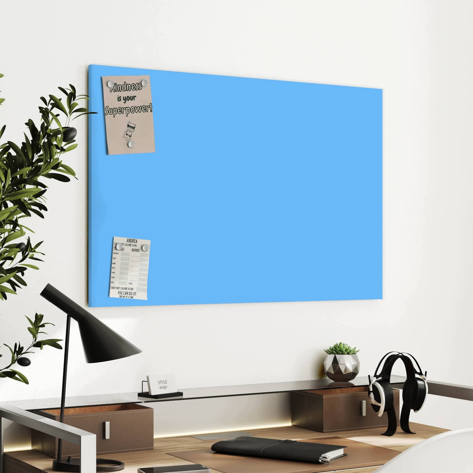 Magnetická tabule – obraz na zeď Blankytně modré pozadí | 90 × 60 cm