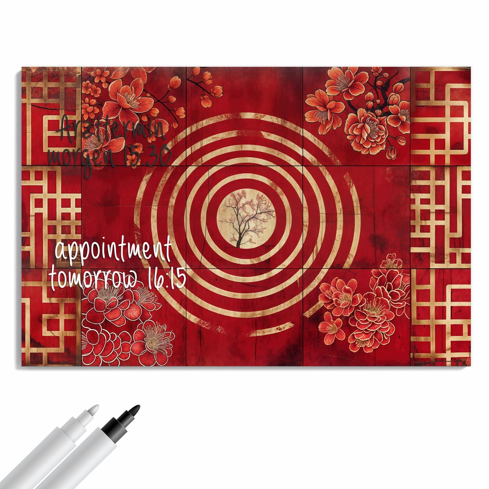Magnetická tabule – obraz na zeď Květinový vzor s kolečky | 60 × 40 cm