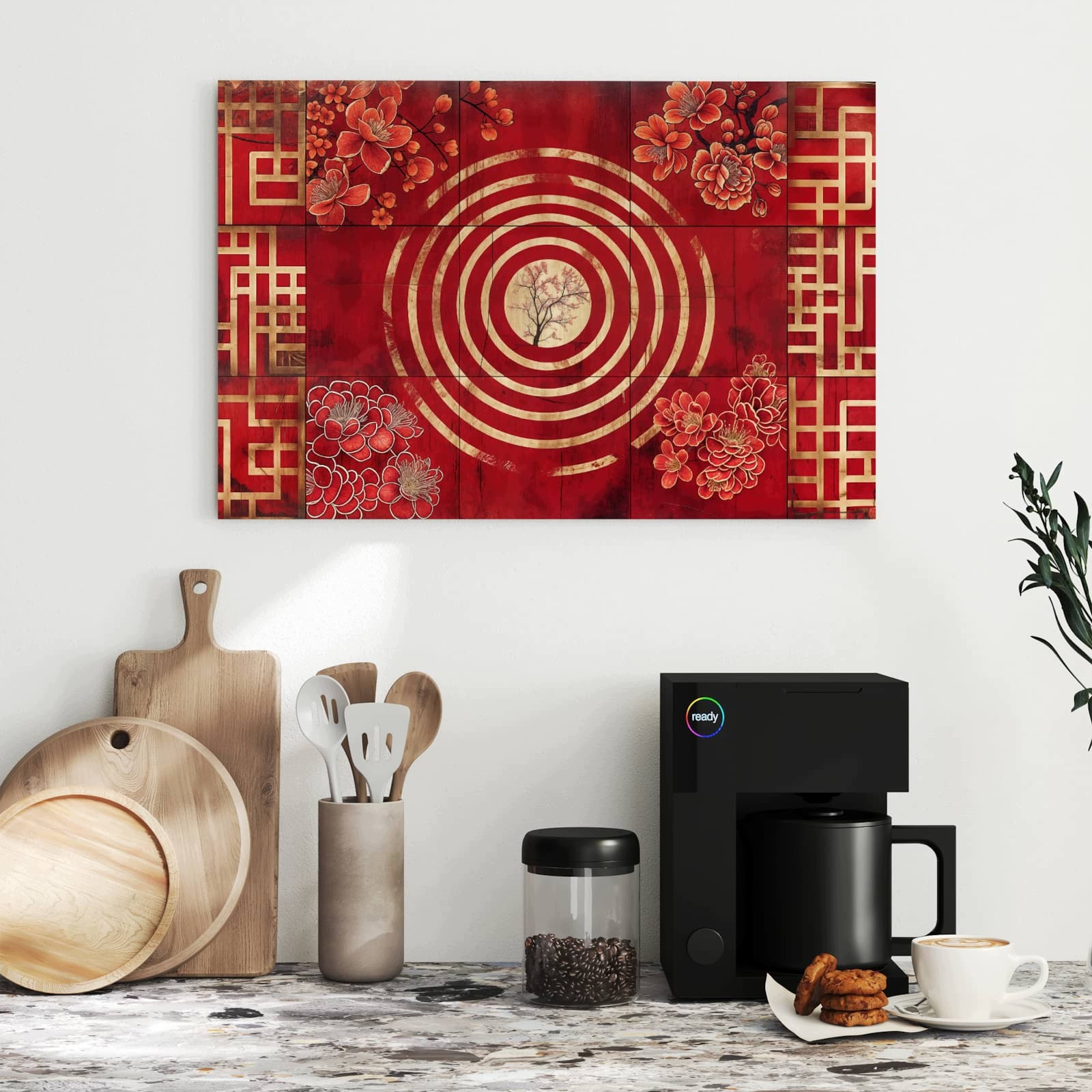 Magnetická tabule – obraz na zeď Květinový vzor s kolečky | 60 × 40 cm