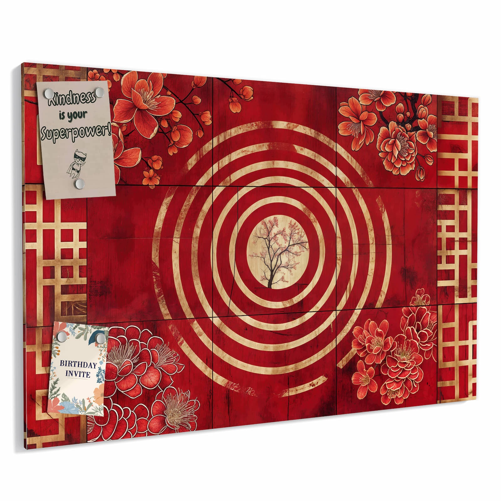 Magnetická tabule – obraz na zeď Květinový vzor s kolečky | 60 × 40 cm