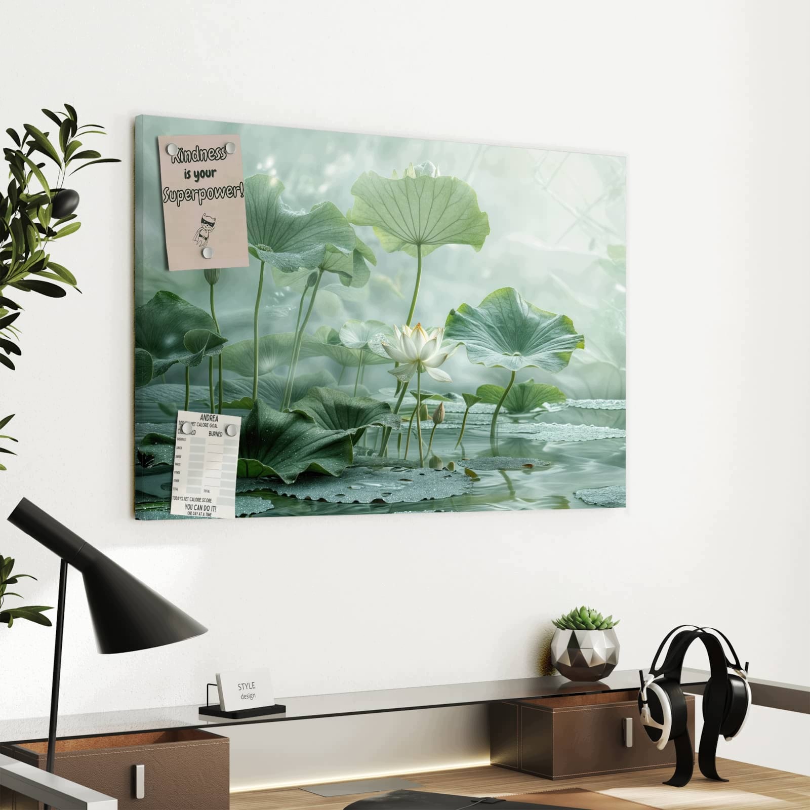 Magnetická tabule – obraz na zeď Lotosové jezírko | 60 × 40 cm