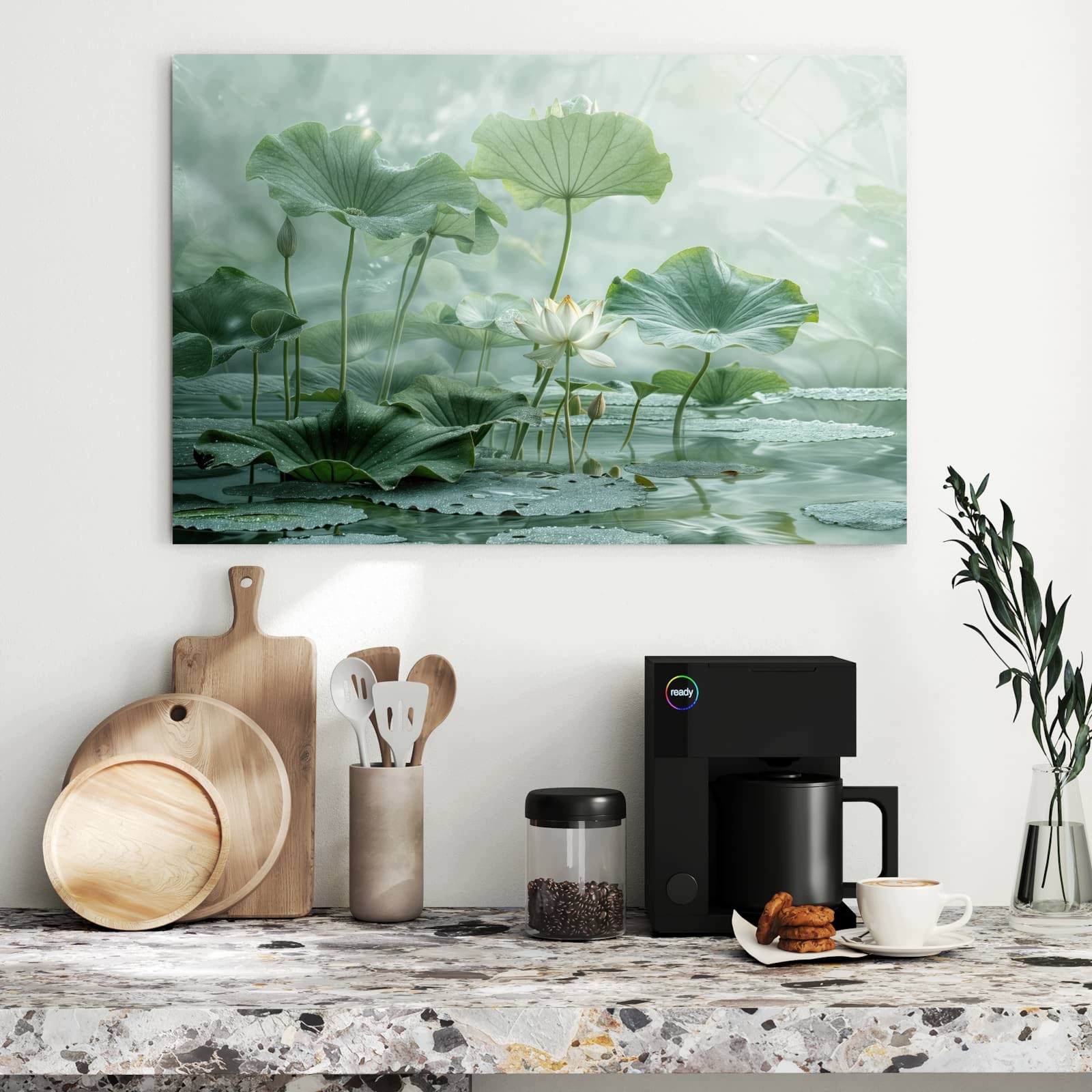 Magnetická tabule – obraz na zeď Lotosové jezírko | 90 × 60 cm