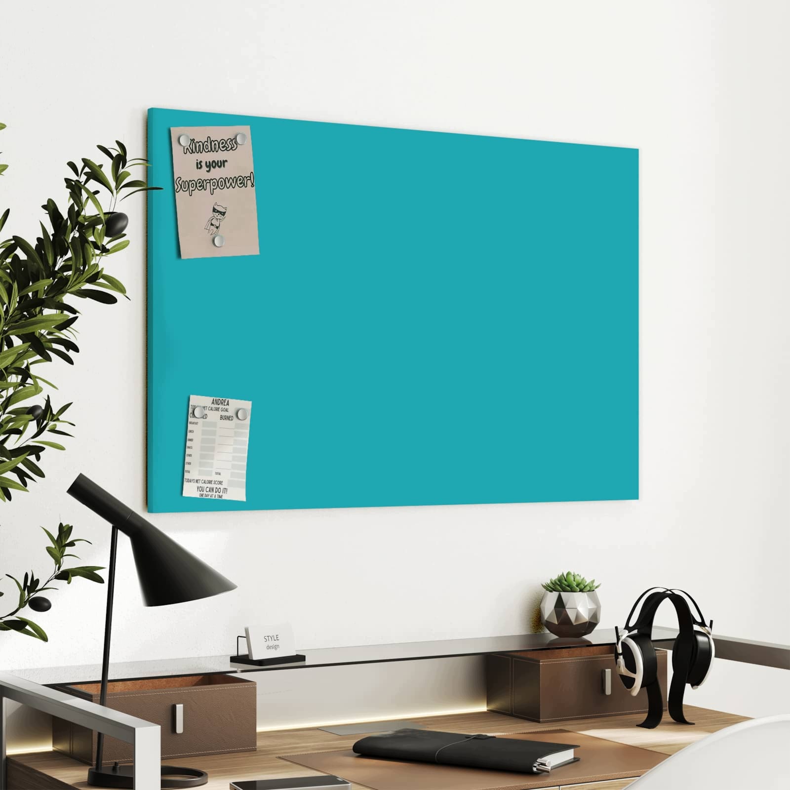 Magnetická tabule – obraz na zeď Tyrkysové pozadí II | 90 × 60 cm
