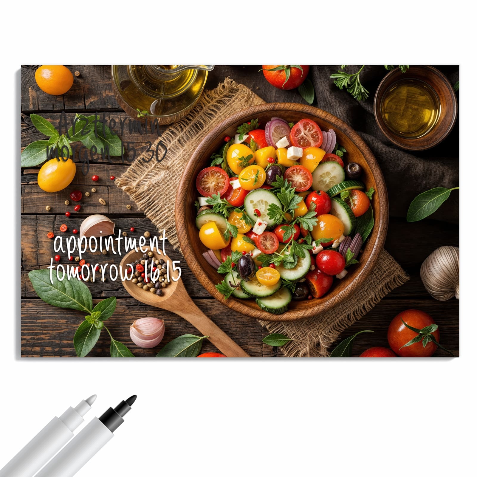 Magnetická tabule – obraz na zeď Svěží zeleninový salát | 90 × 60 cm