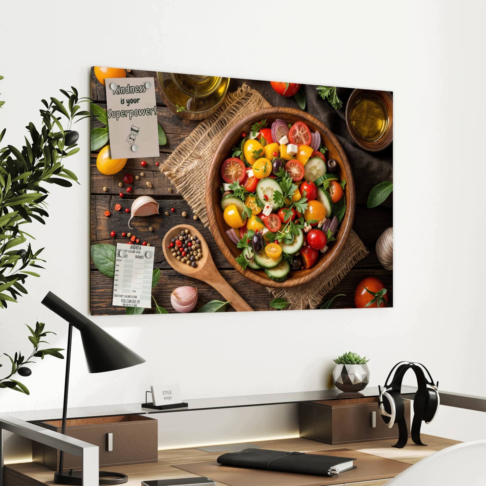 Magnetická tabule – obraz na zeď Svěží zeleninový salát | 90 × 60 cm