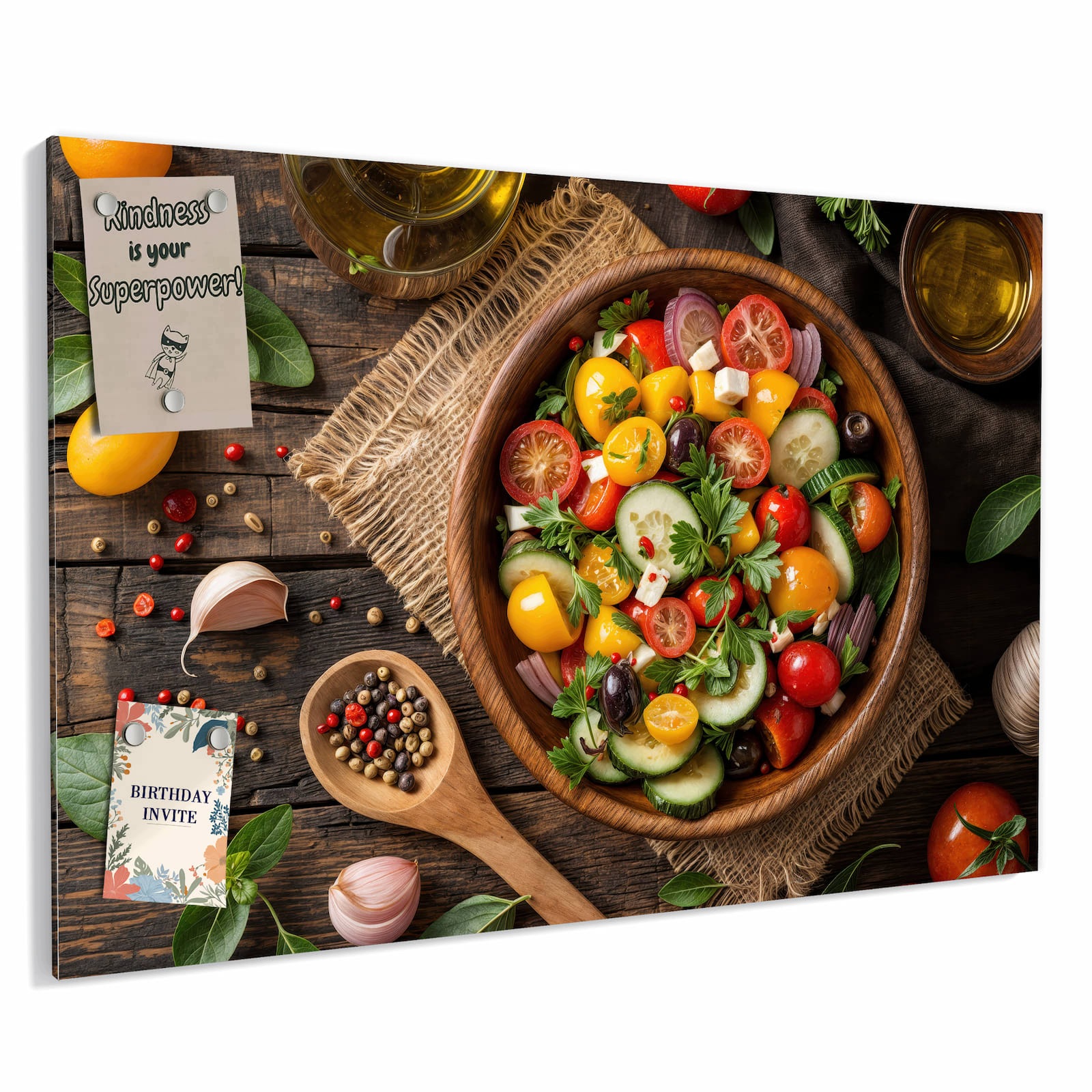Magnetická tabule – obraz na zeď Svěží zeleninový salát | 90 × 60 cm