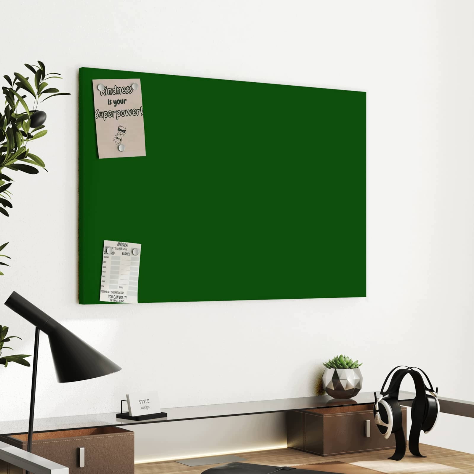 Magnetická tabule – obraz na zeď Tmavě zelené pozadí I | 60 × 40 cm