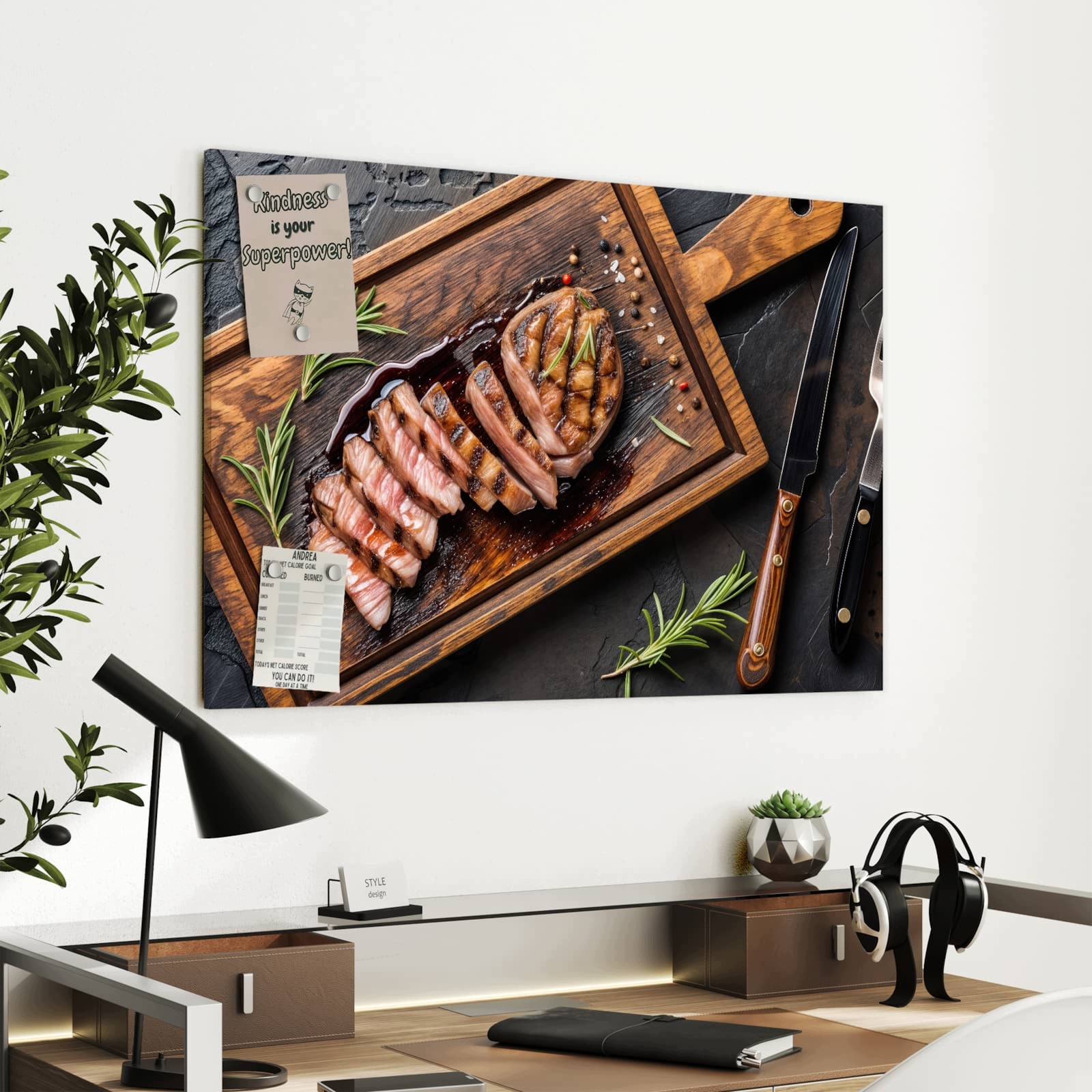 Magnetická tabule – obraz na zeď Prkno do servírování masa | 90 × 60 cm