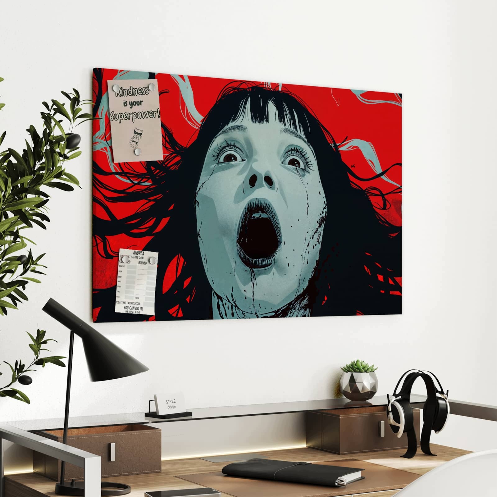Magnetická tabule – obraz na zeď Křičící osoba | 90 × 60 cm