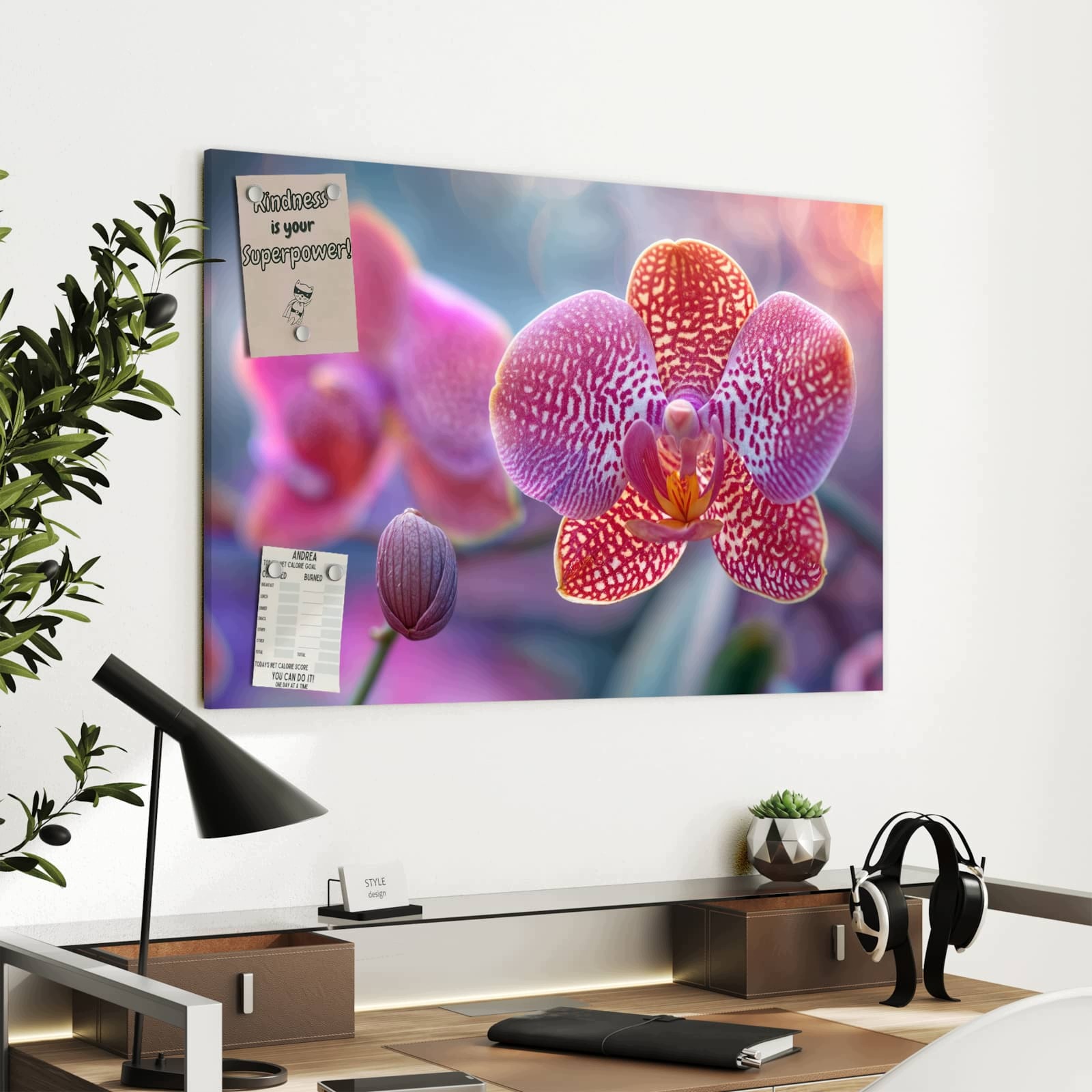 Magnetická tabule – obraz na zeď Exotická orchidej | 90 × 60 cm