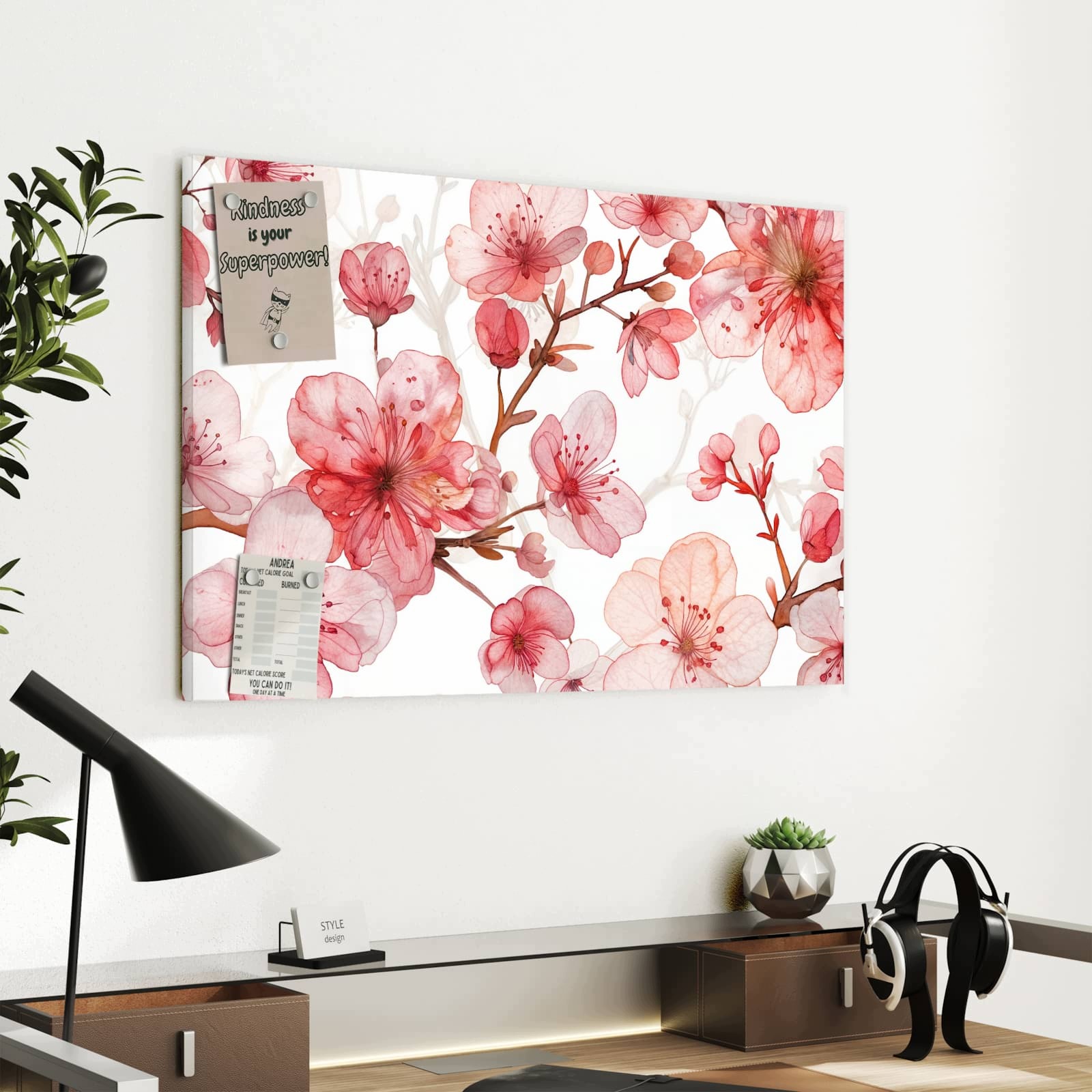 Magnetická tabule – obraz na zeď Květinový vzor s květinami | 60 × 40 cm