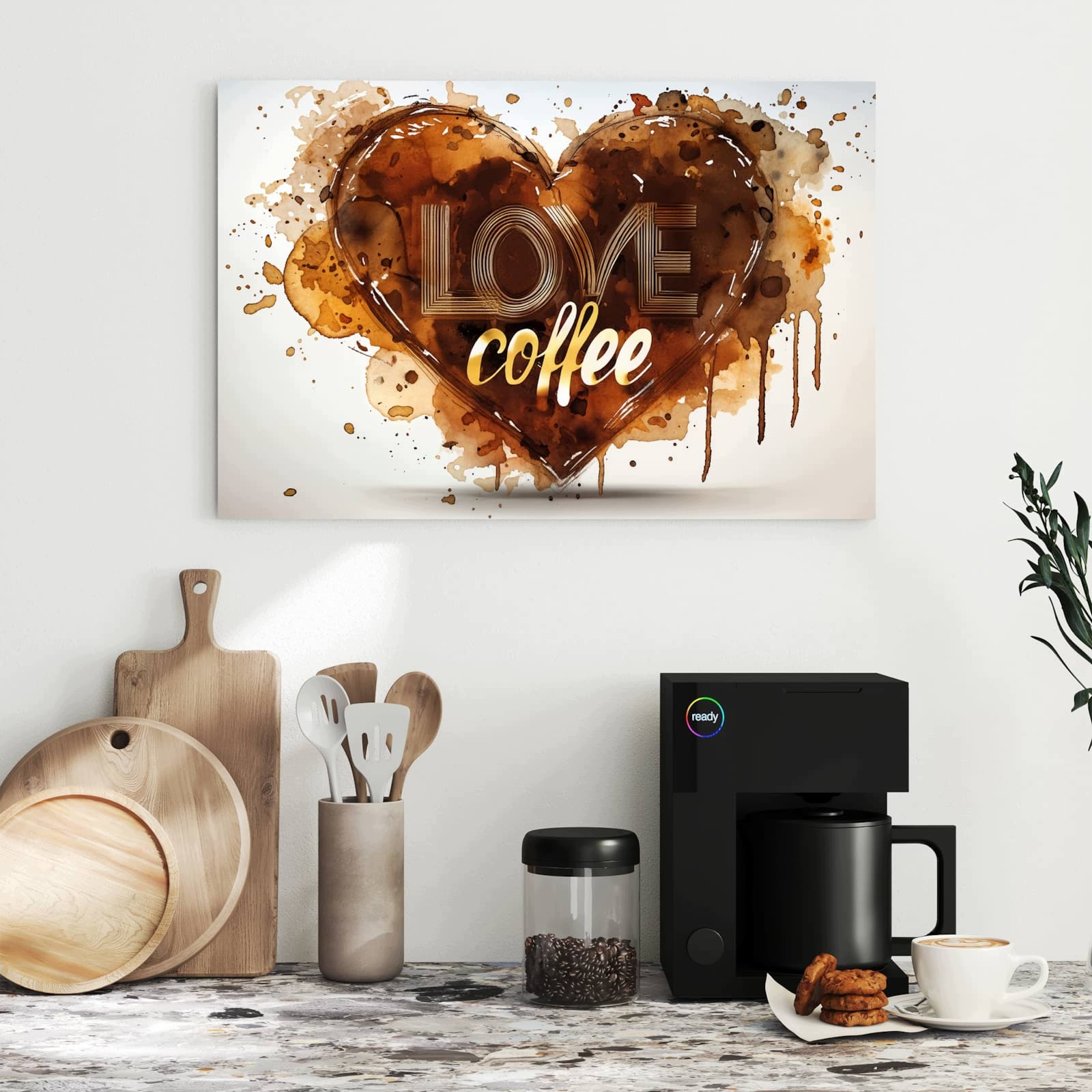 Magnetická tabule – obraz na zeď Srdce z kávy | 60 × 40 cm