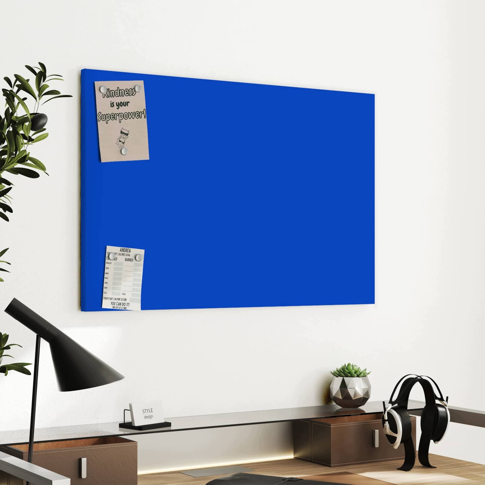 Magnetická tabule – obraz na zeď Chrpa na modrém pozadí III | 60 × 40 cm