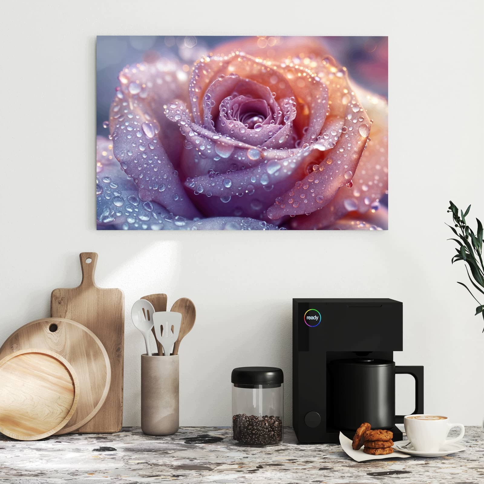 Magnetická tabule – obraz na zeď Květina s kapkami vody | 60 × 40 cm