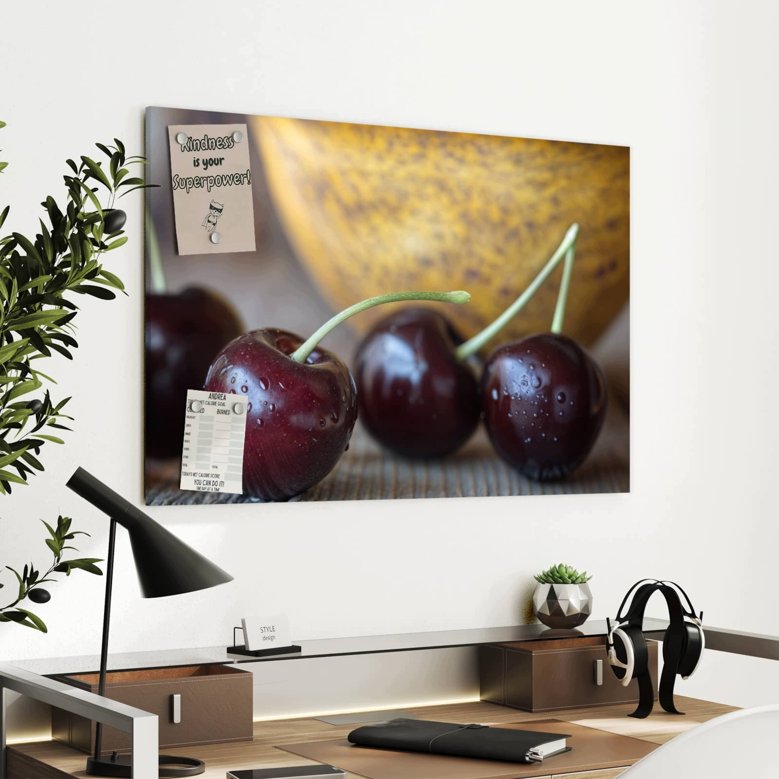 Magnetická tabule – obraz na zeď Sladké třešně | 90 × 60 cm