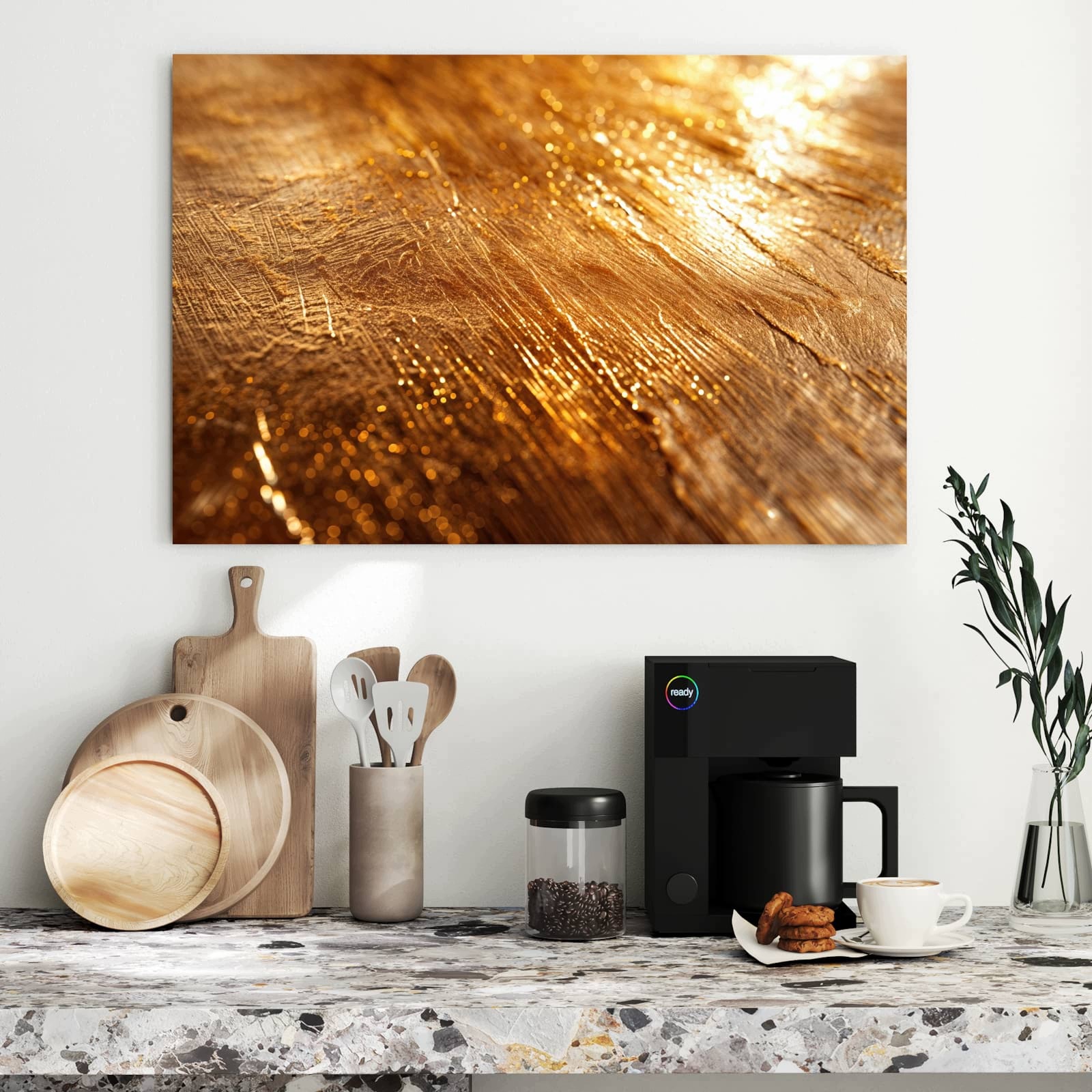 Magnetická tabule – obraz na zeď Zlatá textura – motiv 1 | 90 × 60 cm