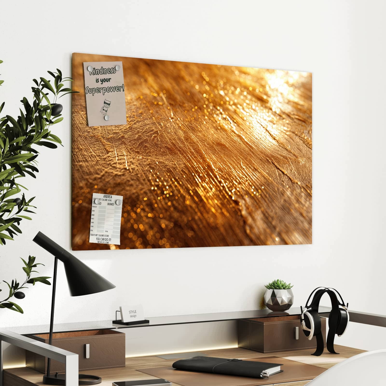 Magnetická tabule – obraz na zeď Zlatá textura – motiv 1 | 90 × 60 cm