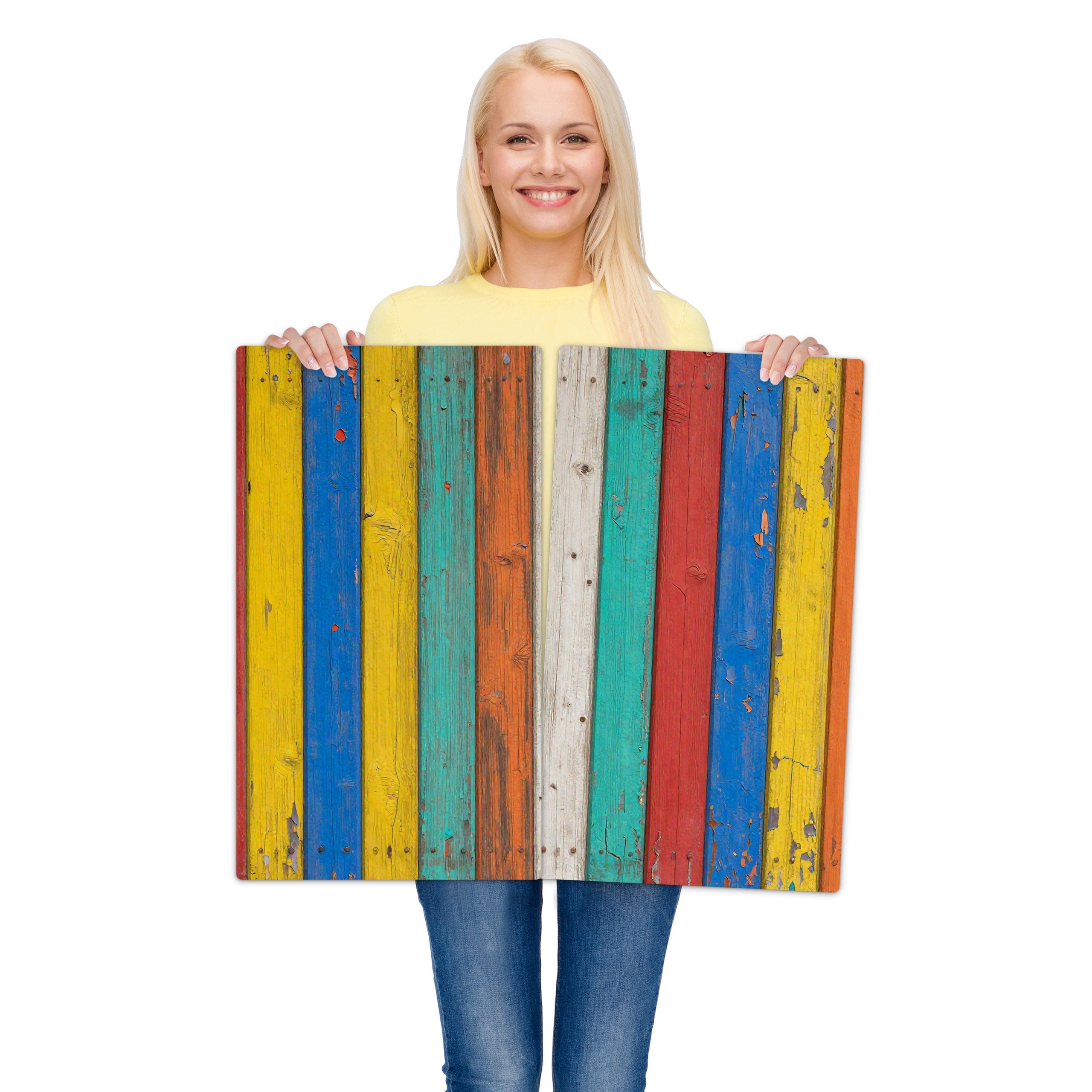 Skleněná ochranná deska za sporák a linku – Barevná prkna | 2 × 30 × 52 cm (sada 2 ks)