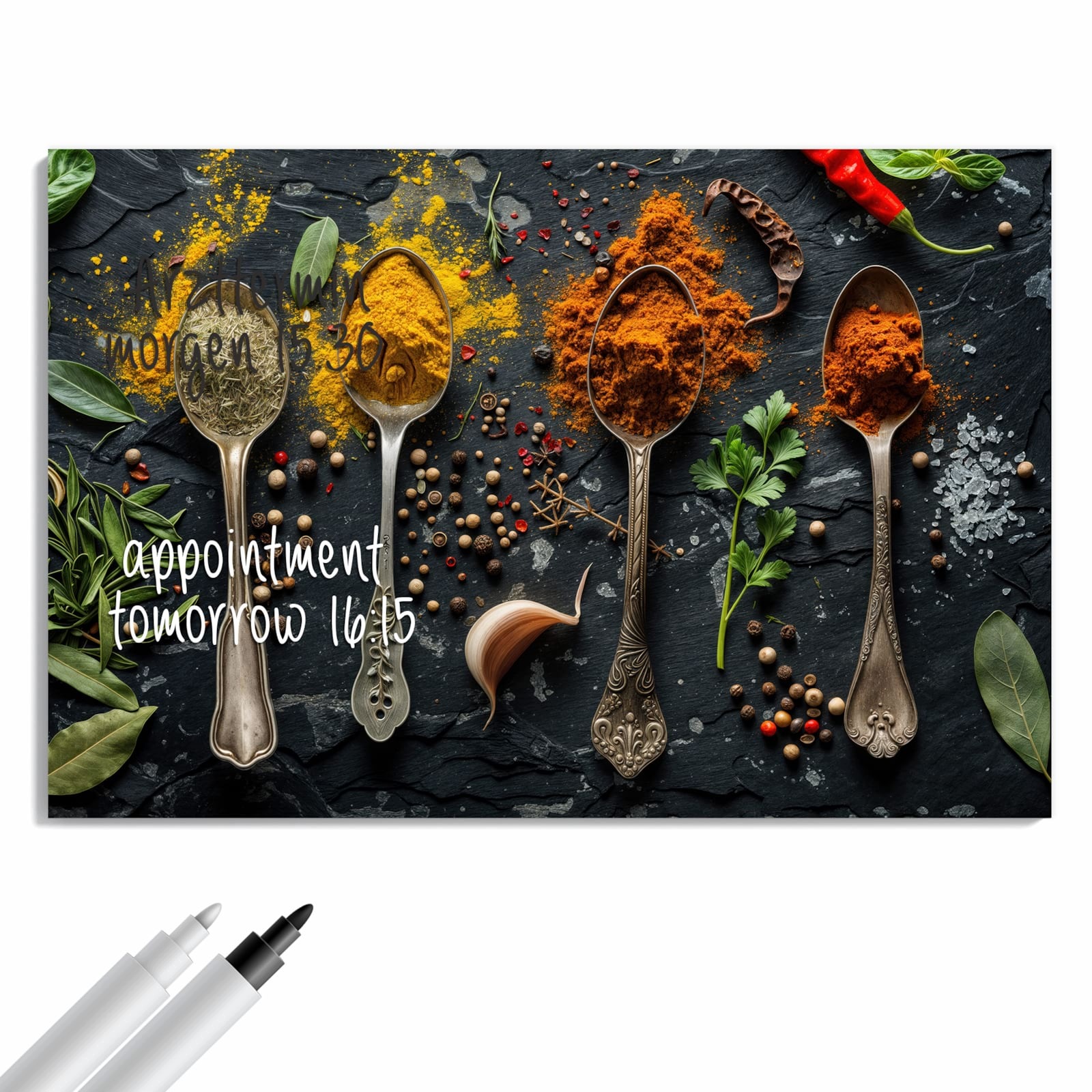 Magnetická tabule – obraz na zeď Směs koření na lžících | 60 × 40 cm