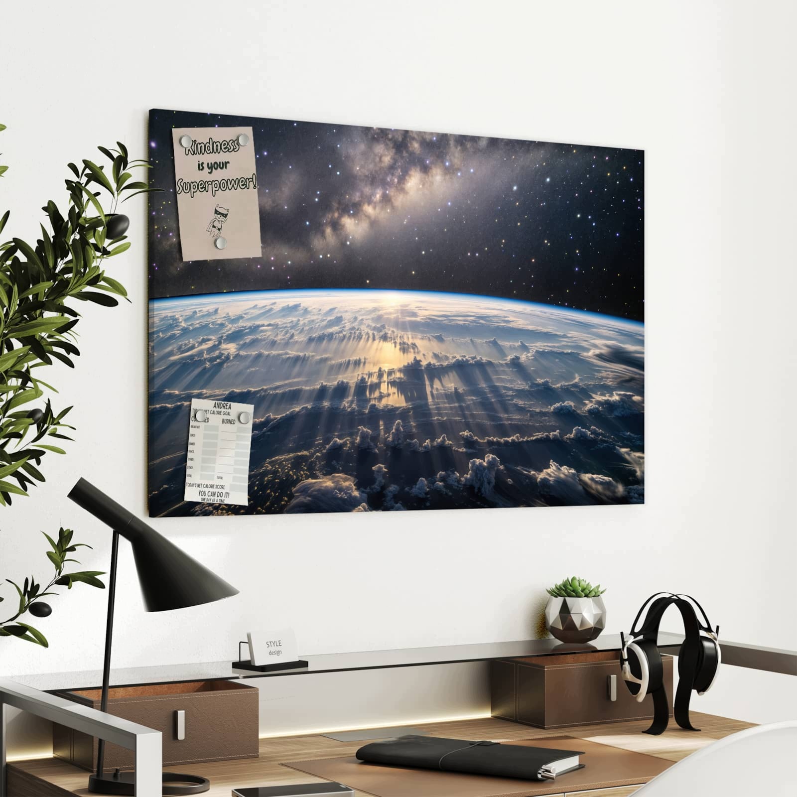 Magnetická tabule – obraz na zeď Vesmírný východ slunce | 90 × 60 cm
