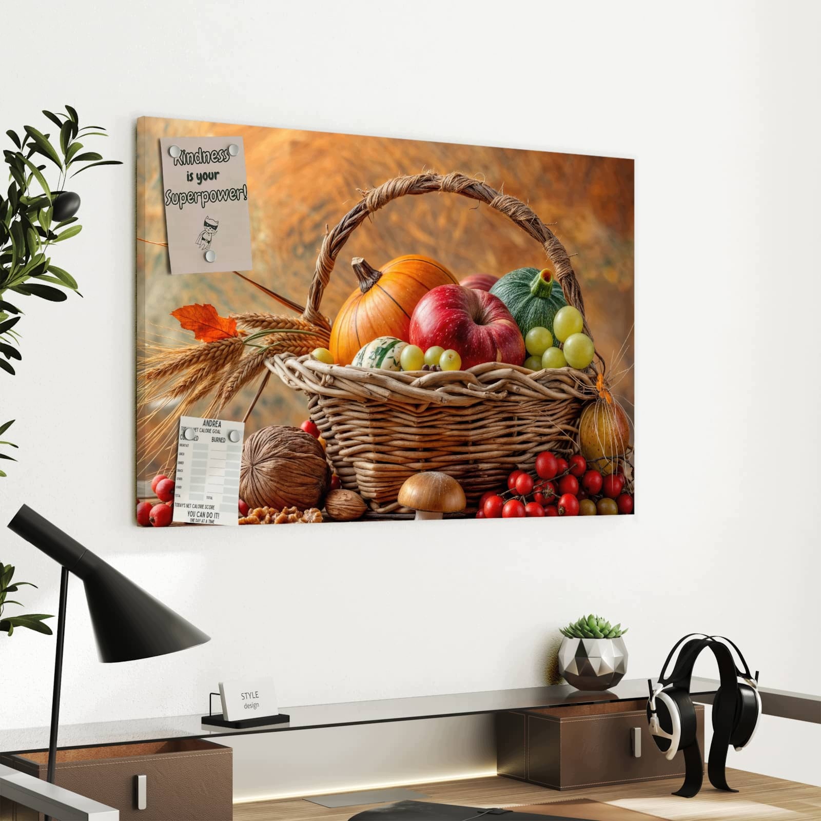 Magnetická tabule – obraz na zeď Podzimní košík | 60 × 40 cm