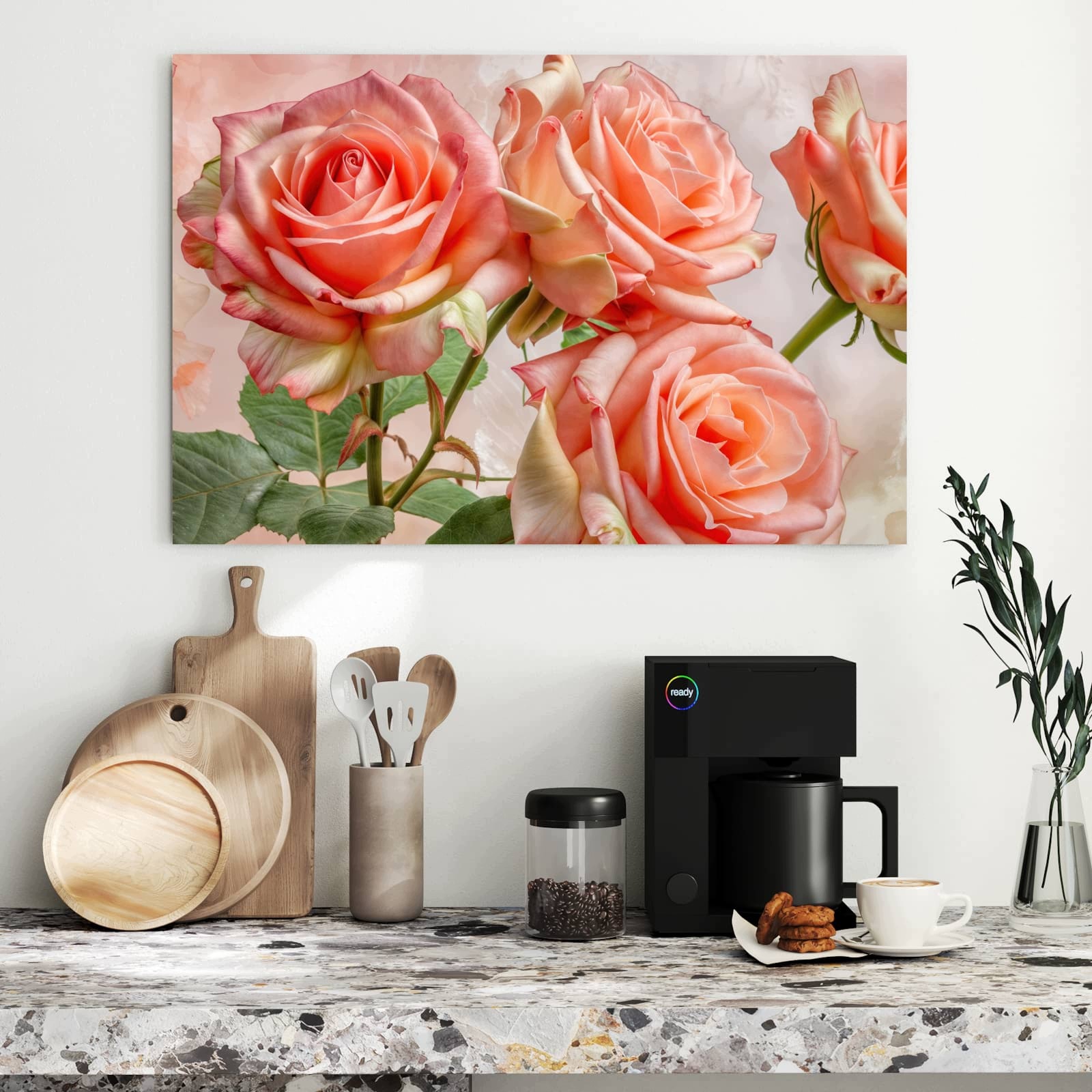Magnetická tabule – obraz na zeď Kytice růží – motiv 1 | 90 × 60 cm