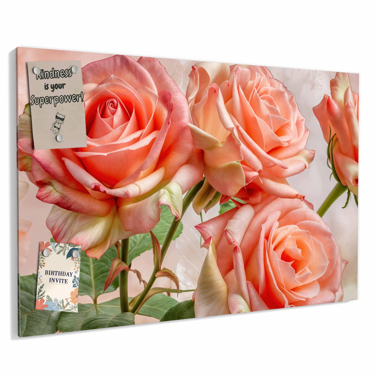 Magnetická tabule – obraz na zeď Kytice růží – motiv 1 | 90 × 60 cm