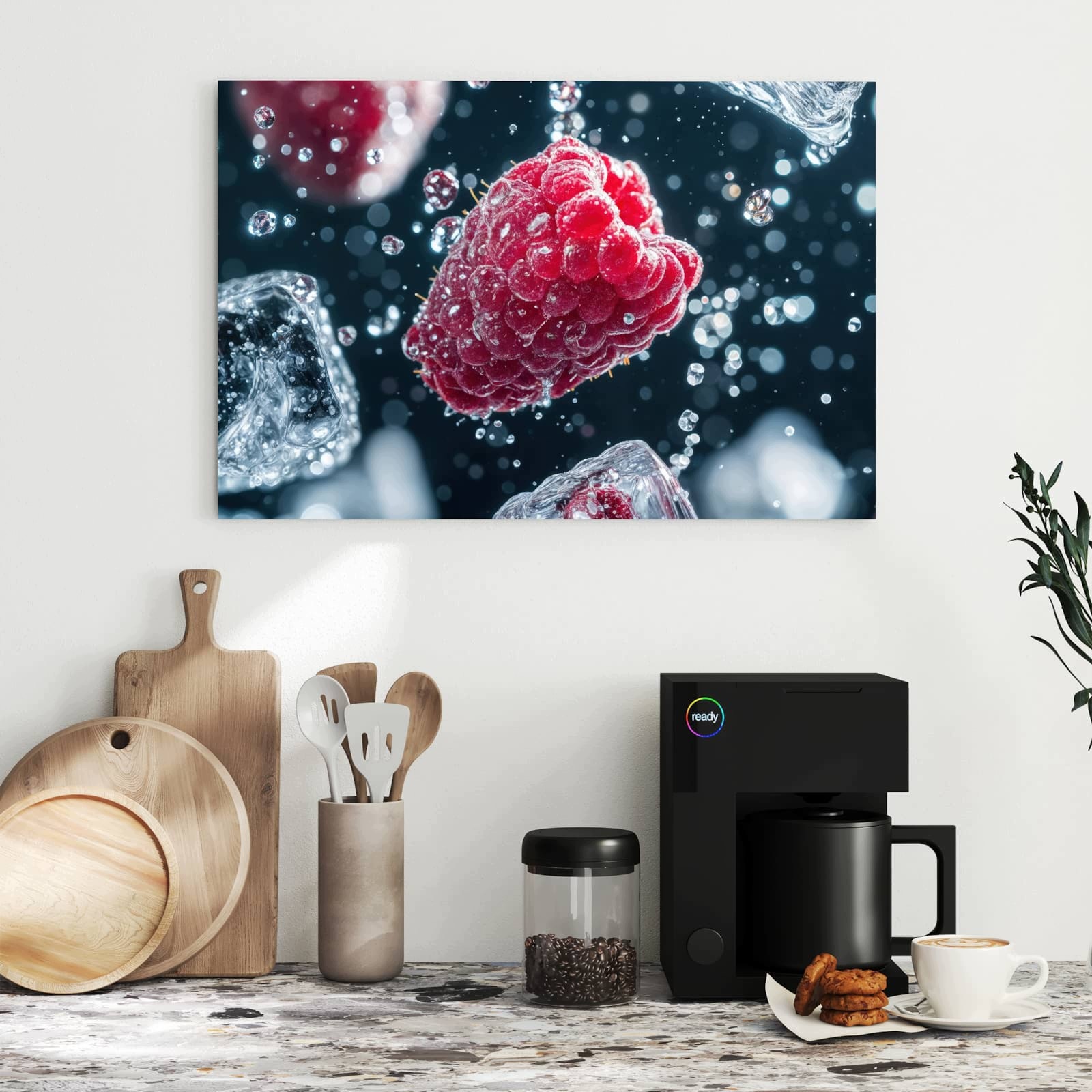 Magnetická tabule – obraz na zeď Maliny v dešti | 60 × 40 cm