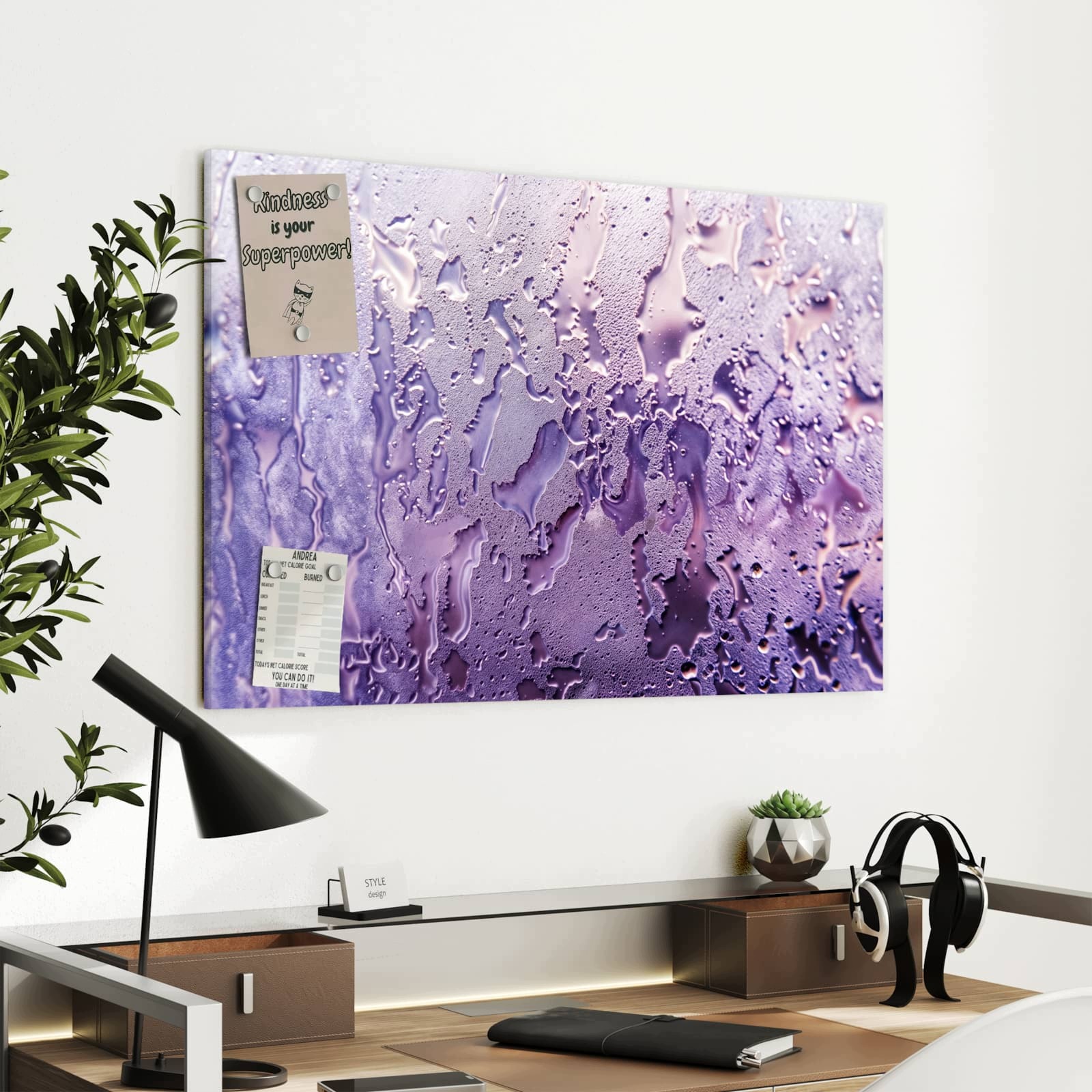 Magnetická tabule – obraz na zeď Kouřová kapka | 90 × 60 cm