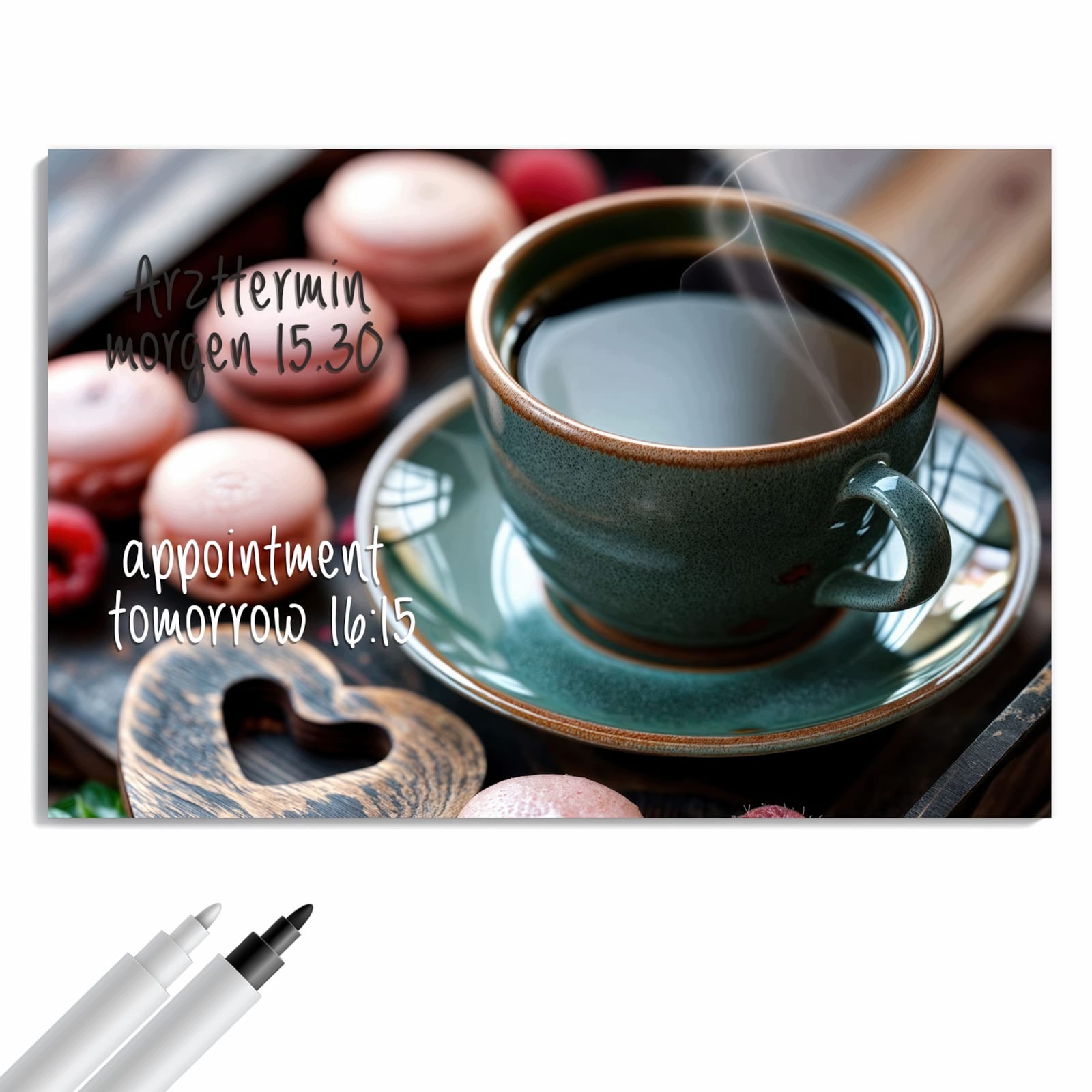 Magnetická tabule – obraz na zeď Přestávka na kávu s makronkami | 60 × 40 cm