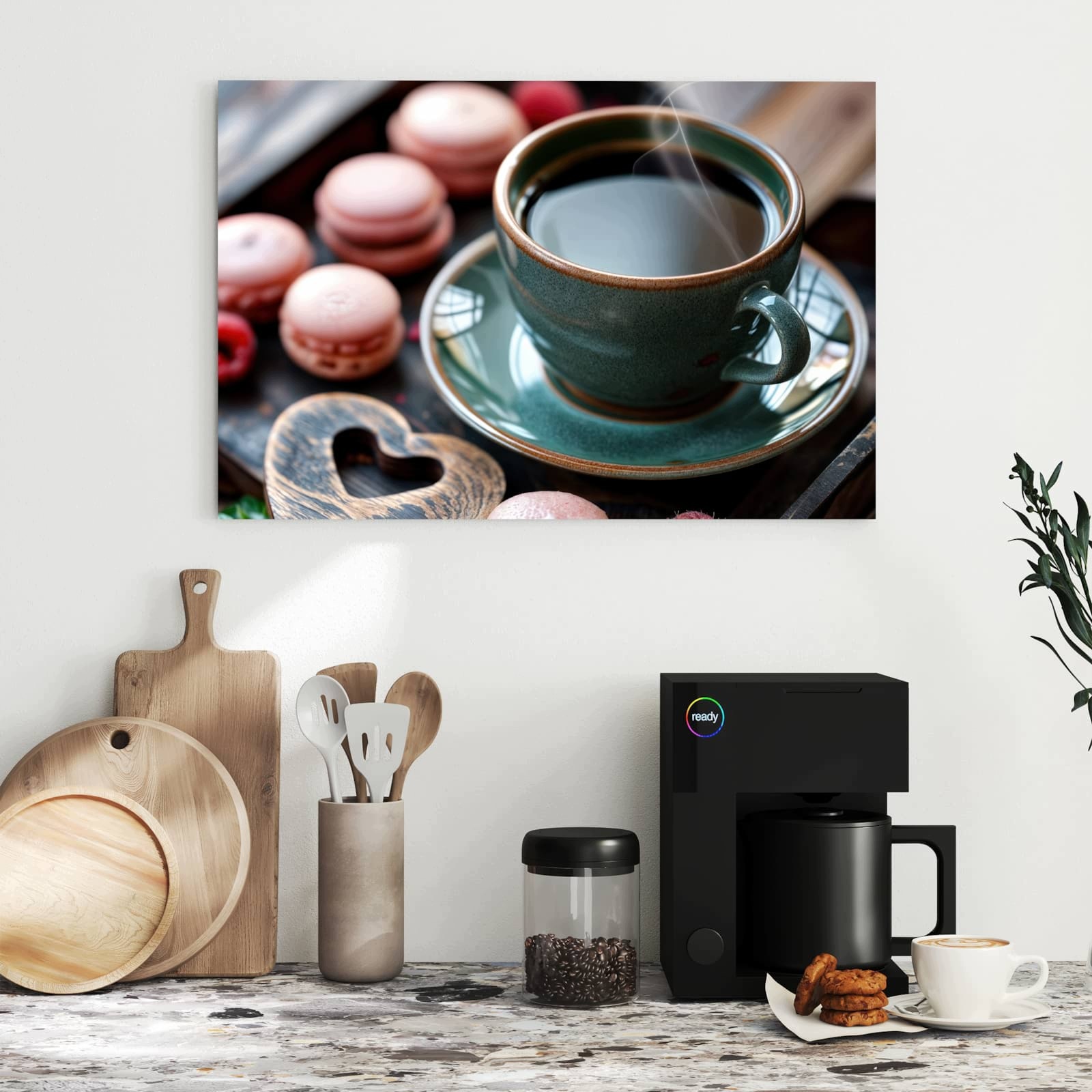 Magnetická tabule – obraz na zeď Přestávka na kávu s makronkami | 60 × 40 cm