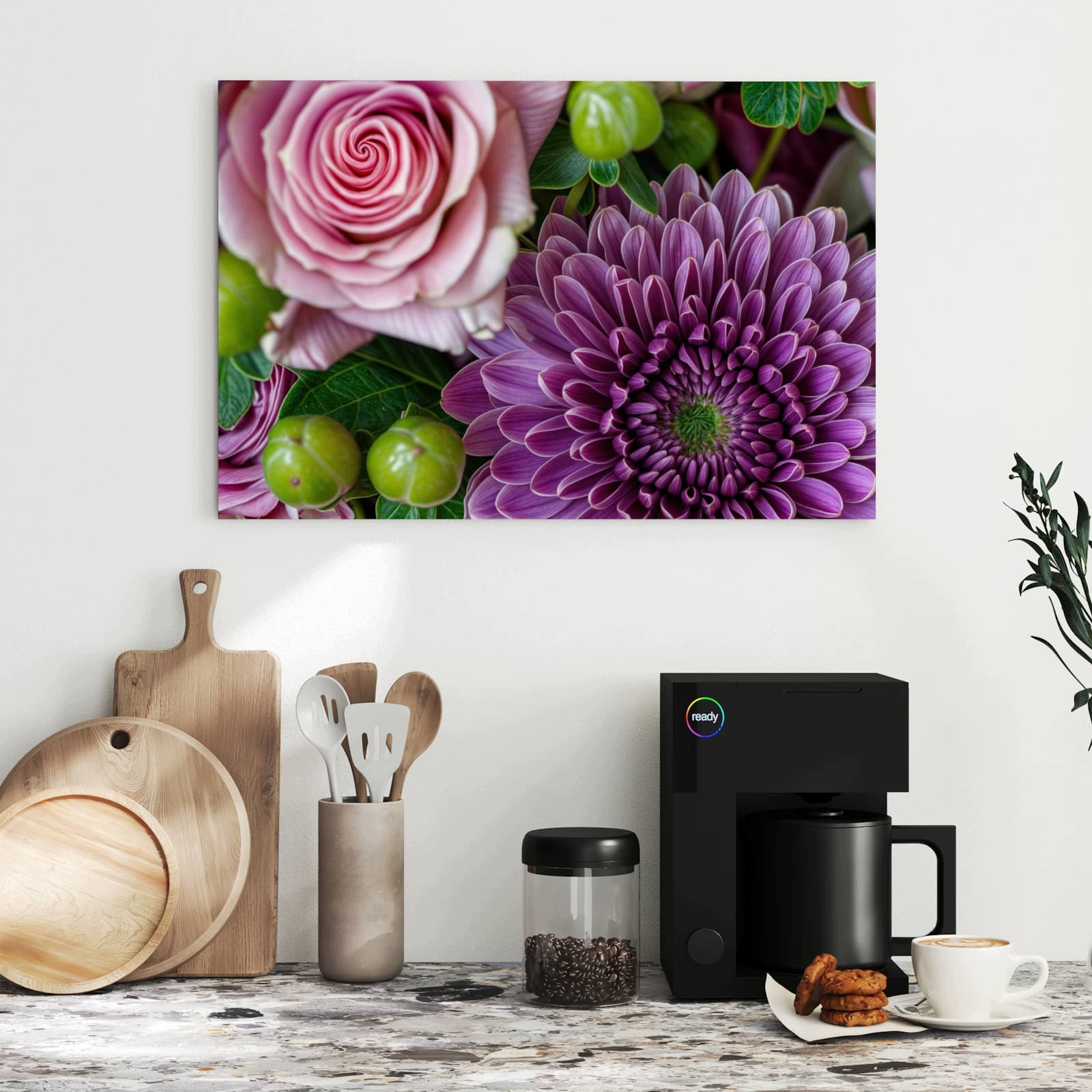 Magnetická tabule – obraz na zeď Jemná květinová kompozice | 60 × 40 cm