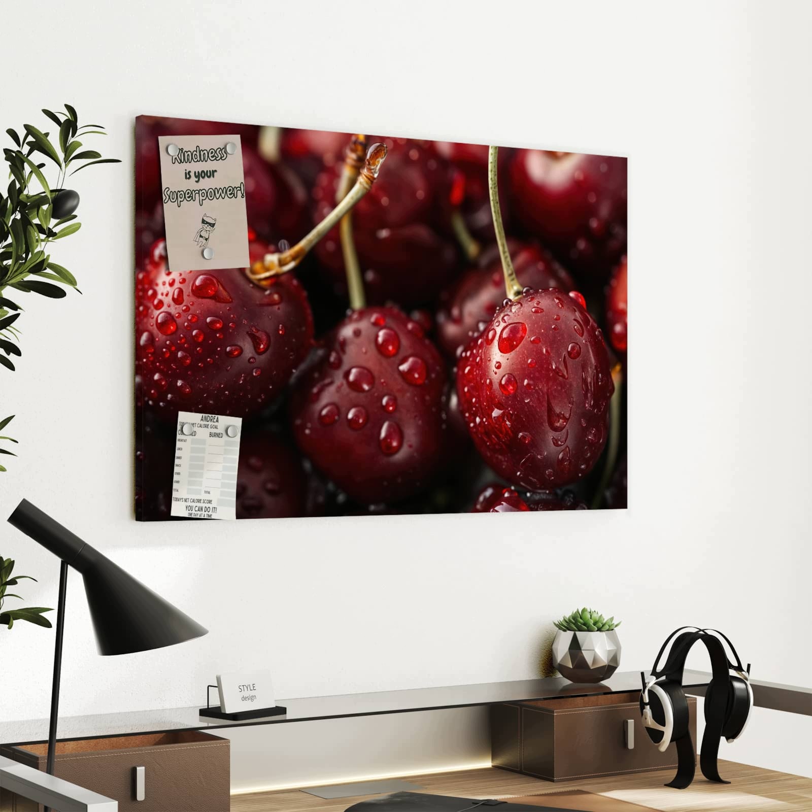 Magnetická tabule – obraz na zeď Zralé třešně | 60 × 40 cm