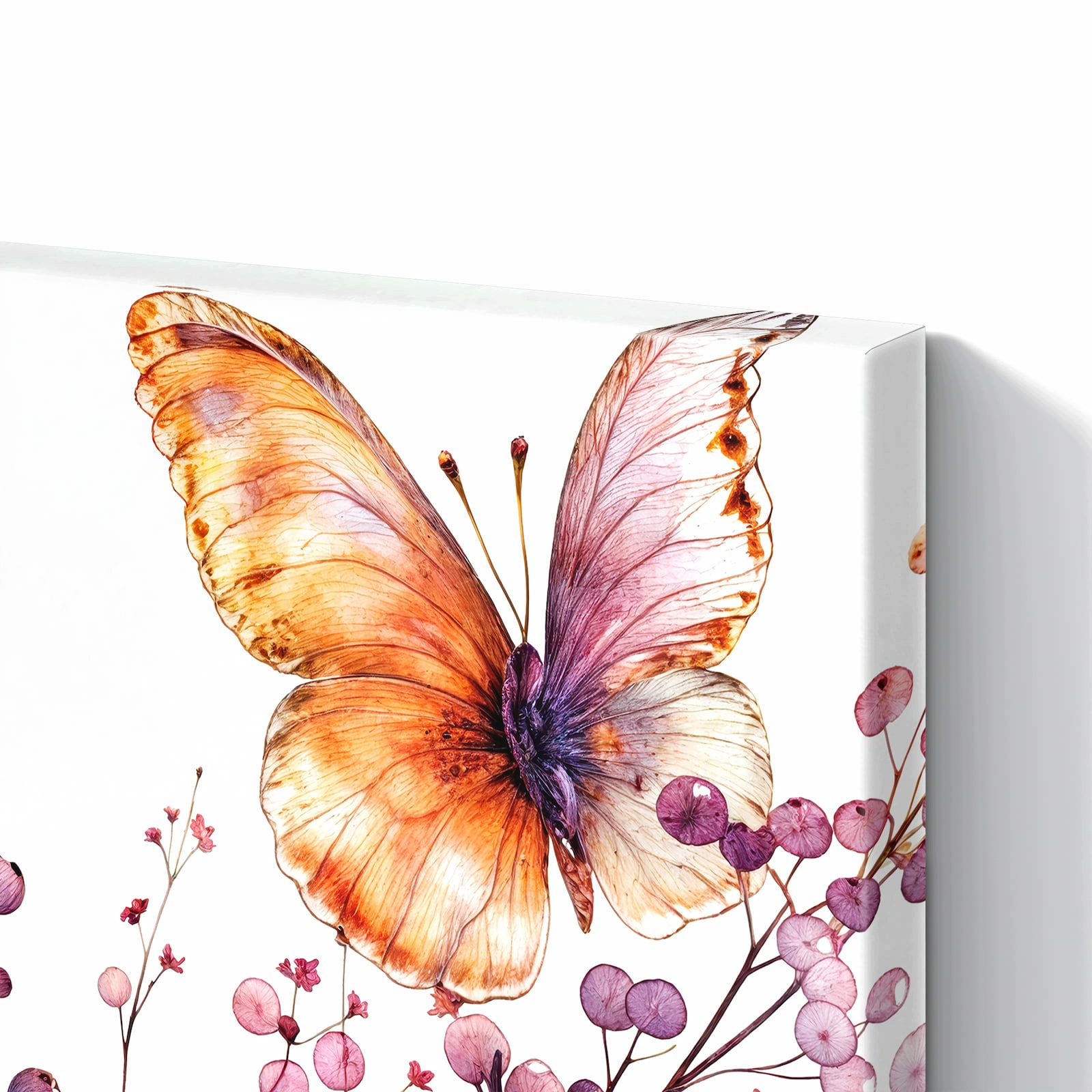 Magnetická tabule – obraz na zeď Květiny a motýli | 90 × 60 cm