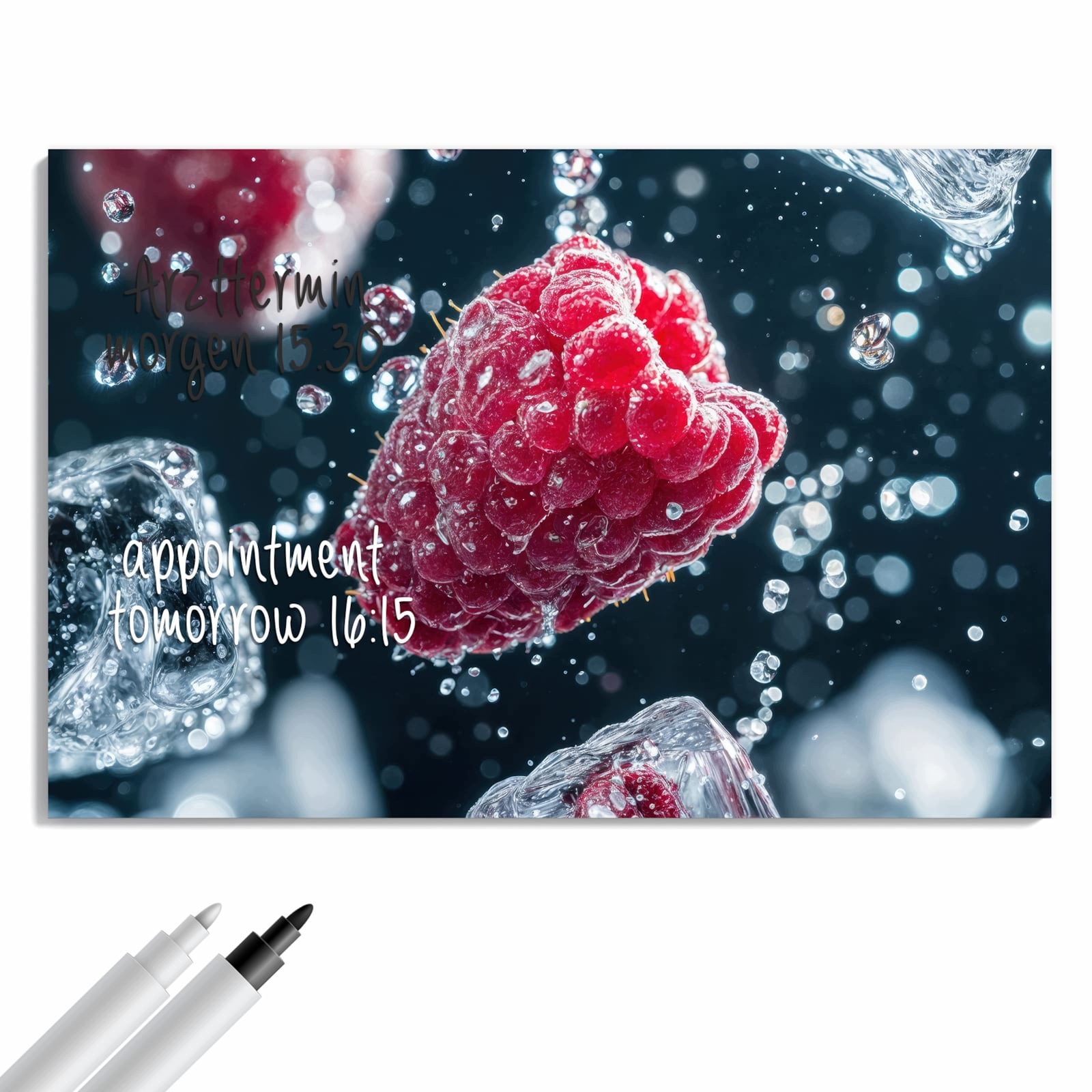 Magnetická tabule – obraz na zeď Maliny v dešti | 90 × 60 cm