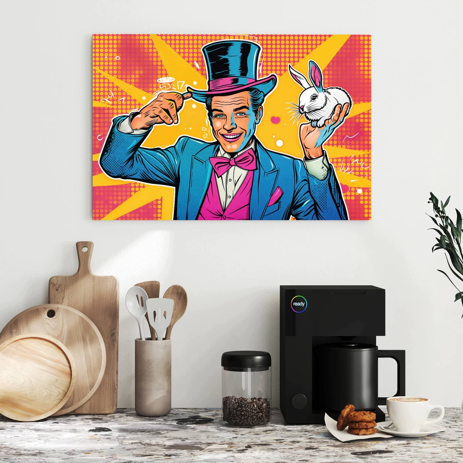 Magnetická tabule – obraz na zeď Kouzelník se zajícem | 60 × 40 cm