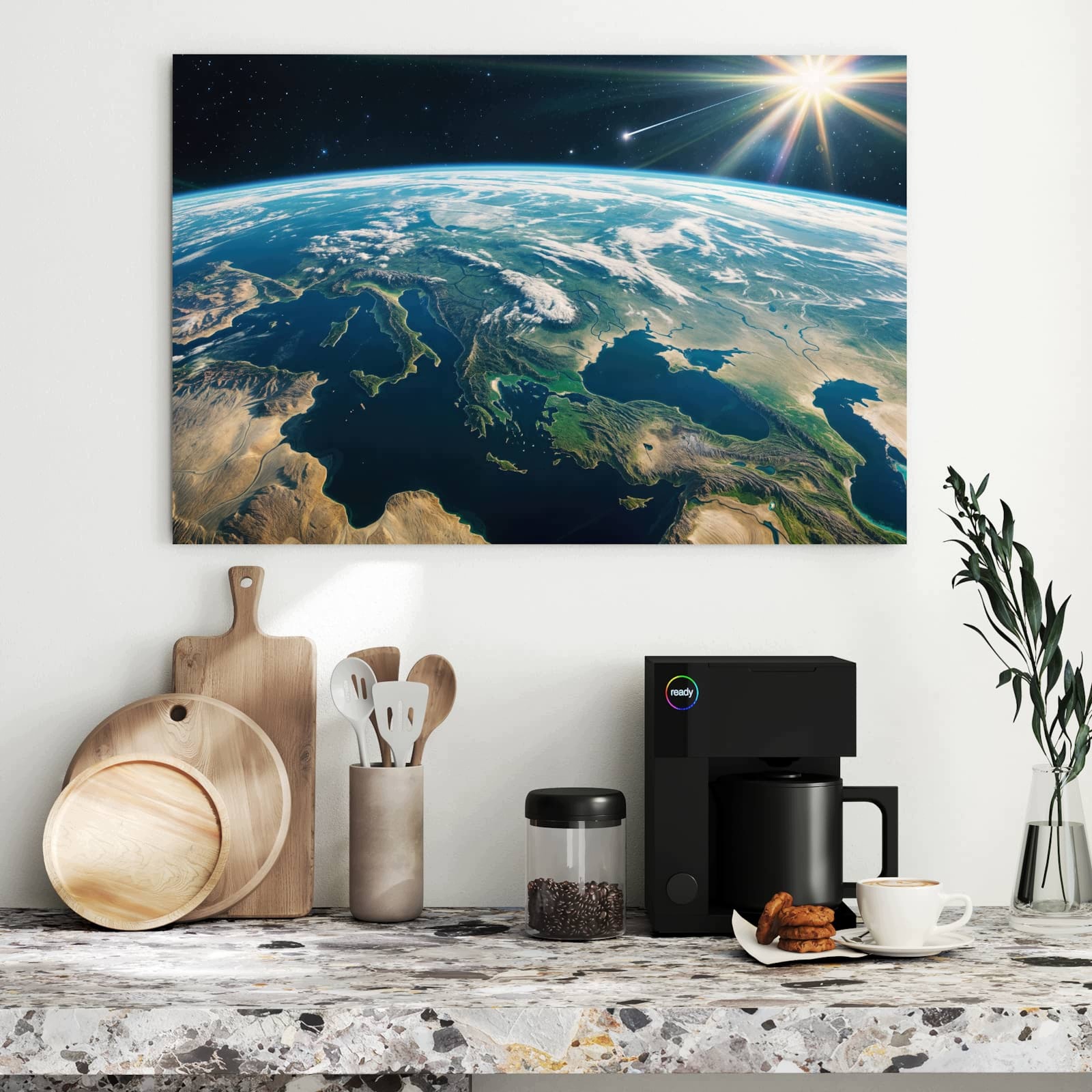 Magnetická tabule – obraz na zeď Pohled na Zemi | 90 × 60 cm
