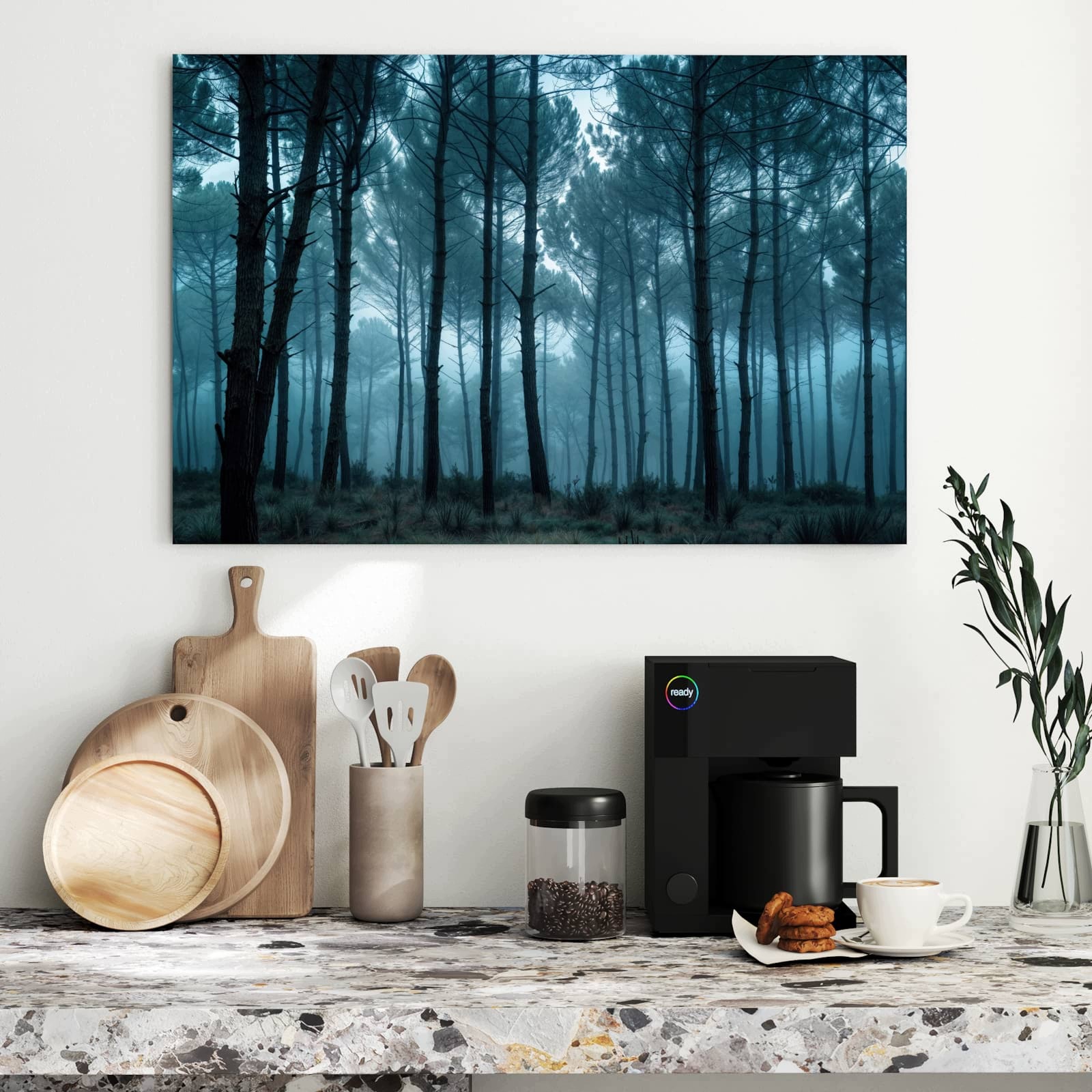 Magnetická tabule – obraz na zeď Mlhavý les | 90 × 60 cm